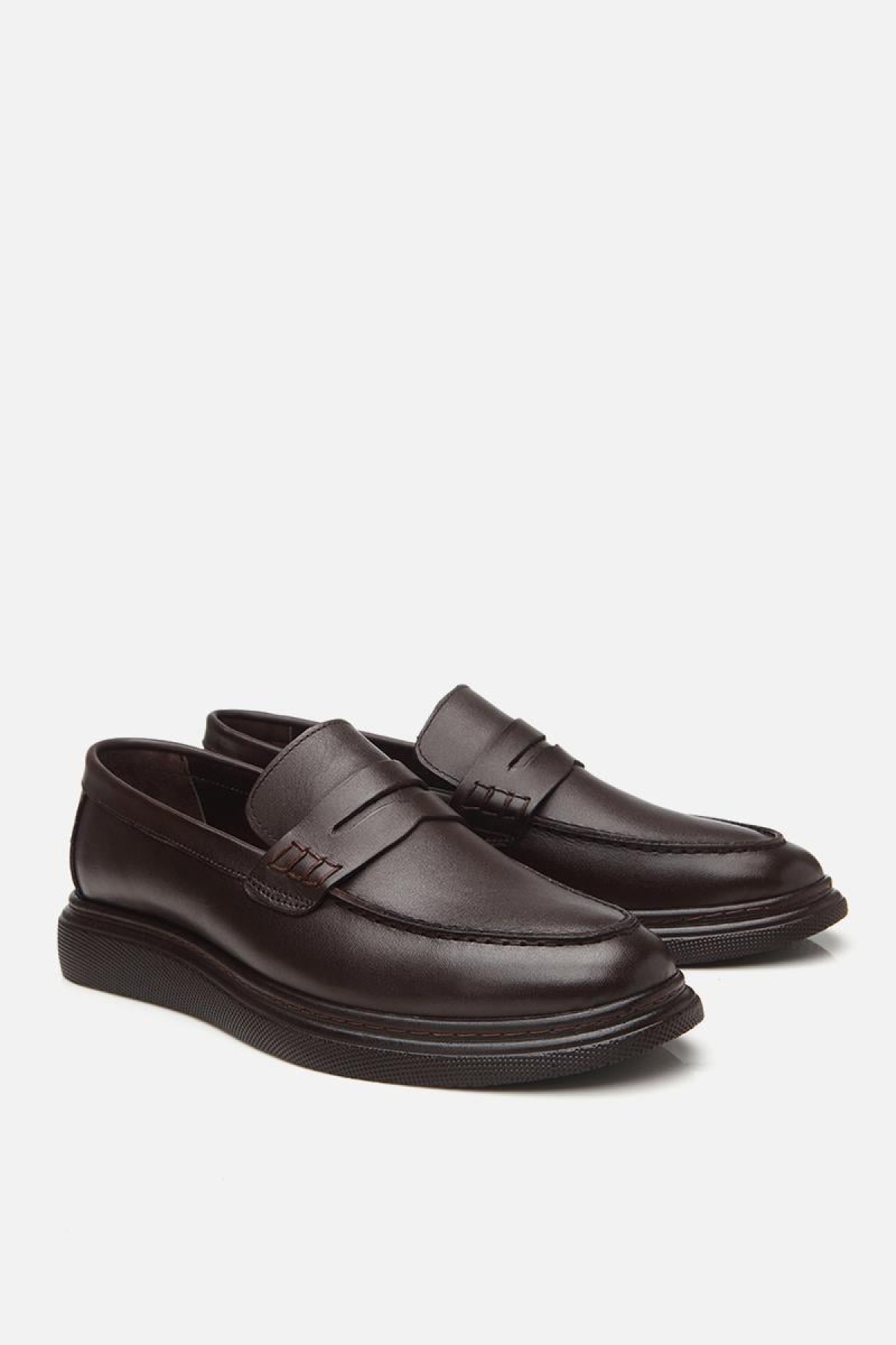 Erkek Deri Kahverengi Hafif Tabanlı Klasik Loafer - Görsel 5