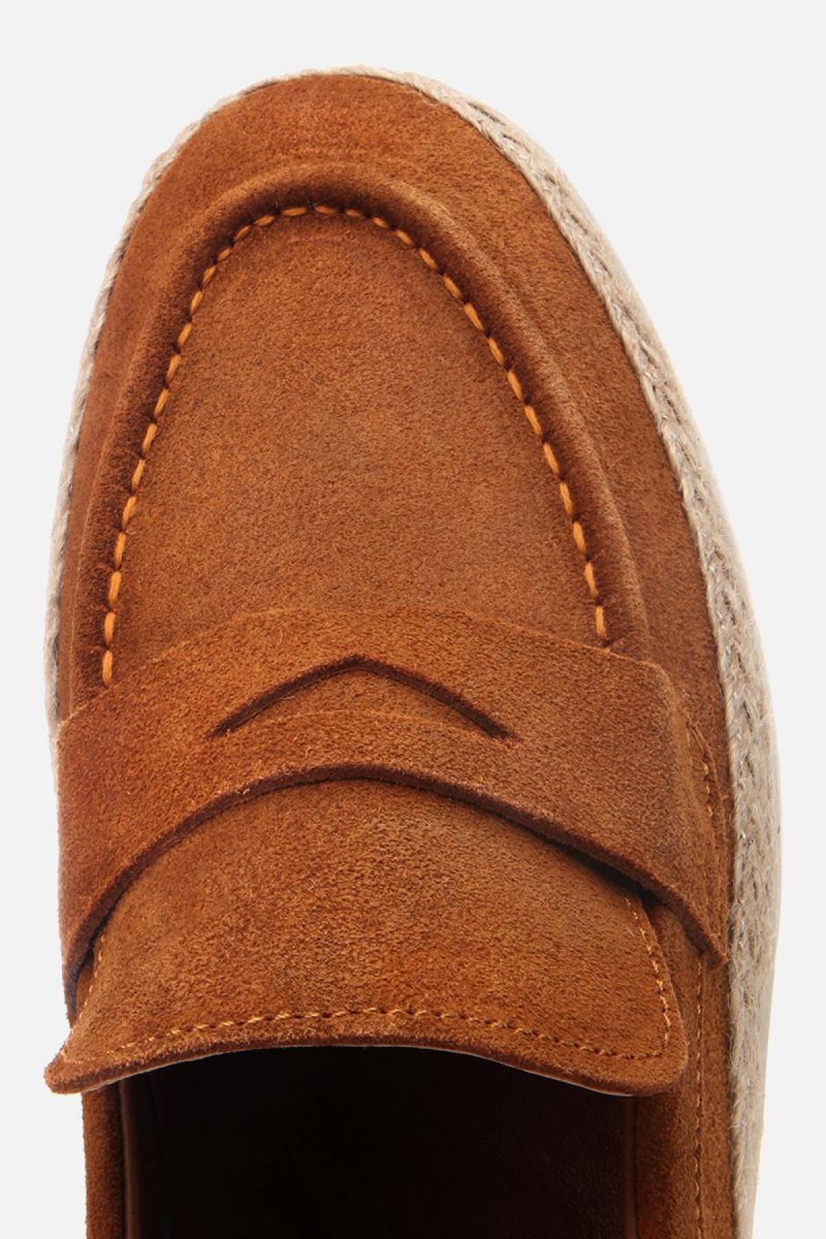 Erkek Süet Deri Taba Hasır Detaylı Günlük Loafer - Görsel 5