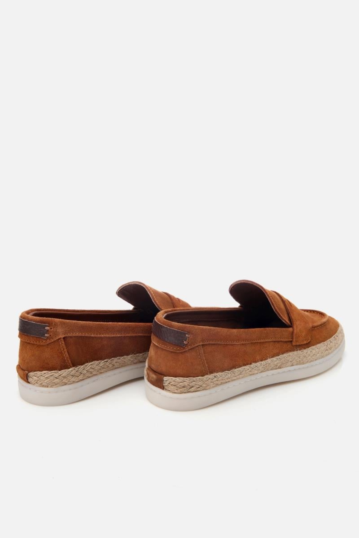 Erkek Süet Deri Taba Hasır Detaylı Günlük Loafer - Görsel 6