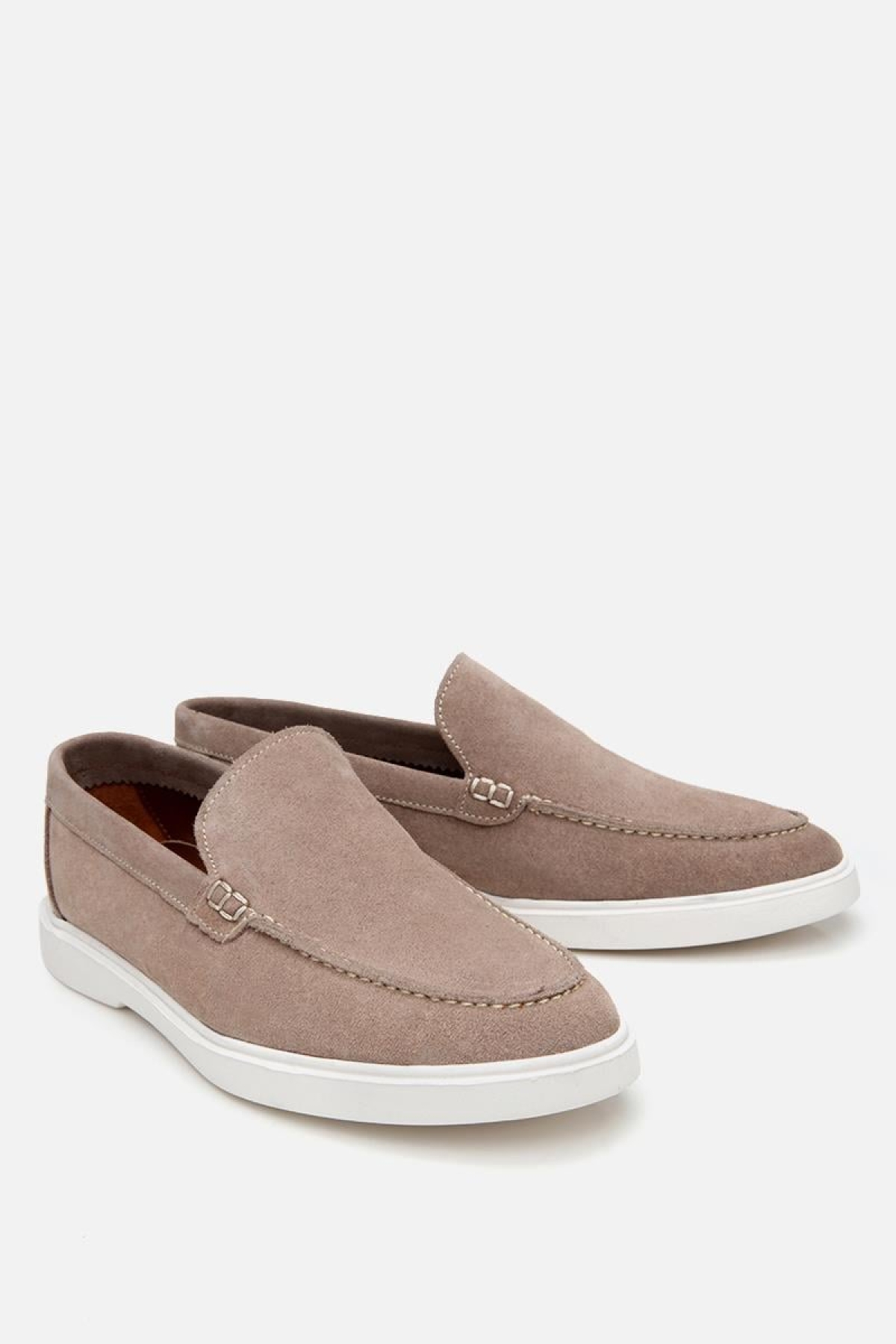 Erkek Süet Deri Bej Hafif Tabanlı Günlük Loafer - Görsel 3