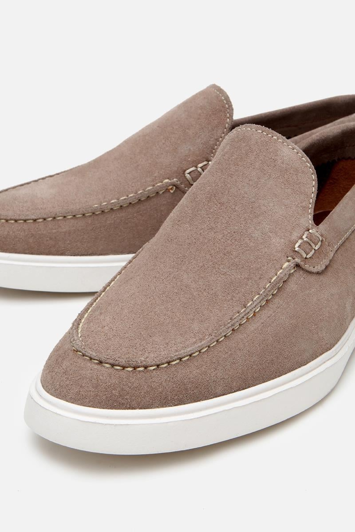 Erkek Süet Deri Bej Hafif Tabanlı Günlük Loafer - Görsel 4
