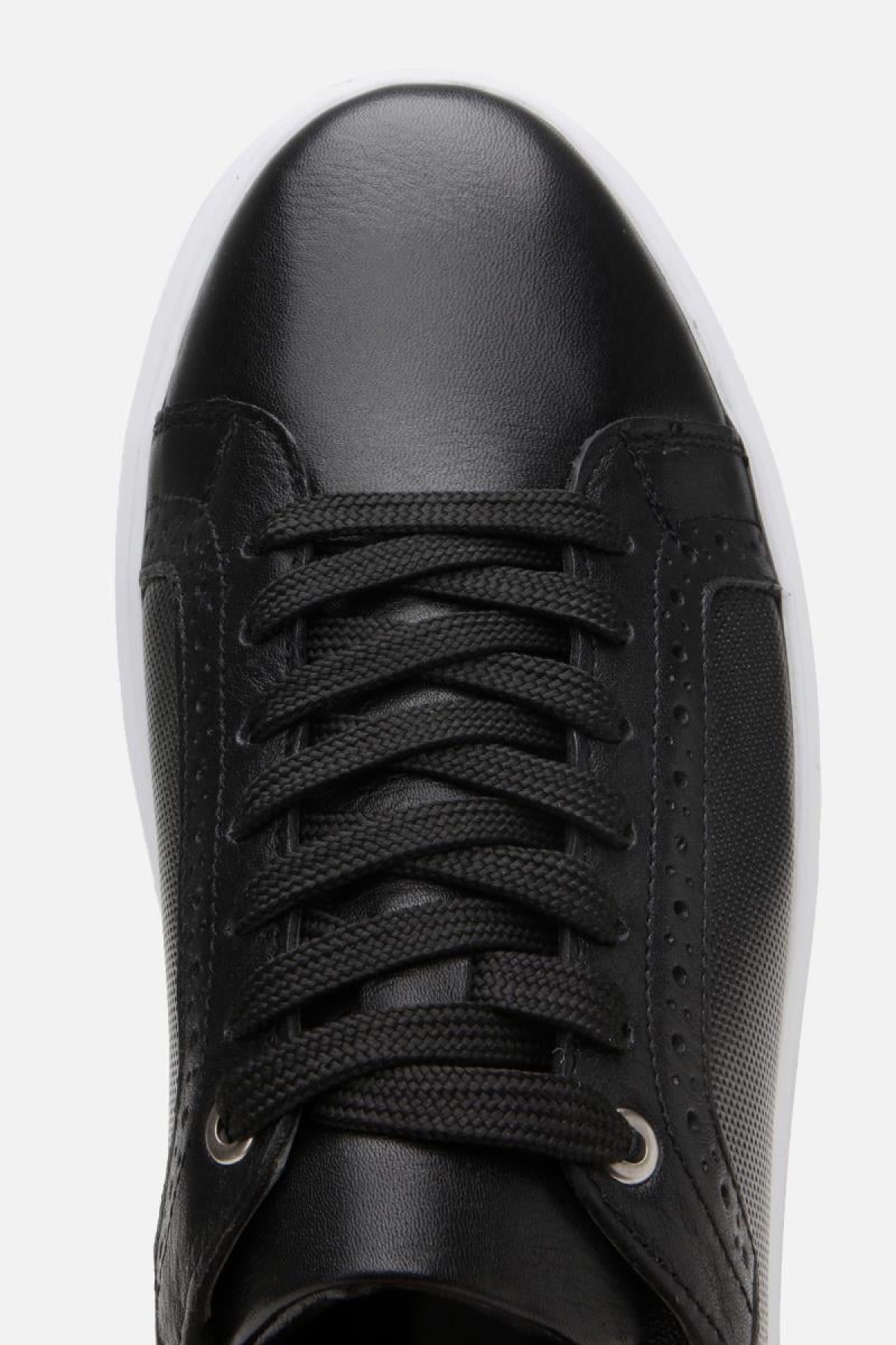 Erkek Deri Siyah Hafif Tabanlı Spor Ayakkabı - Görsel 7