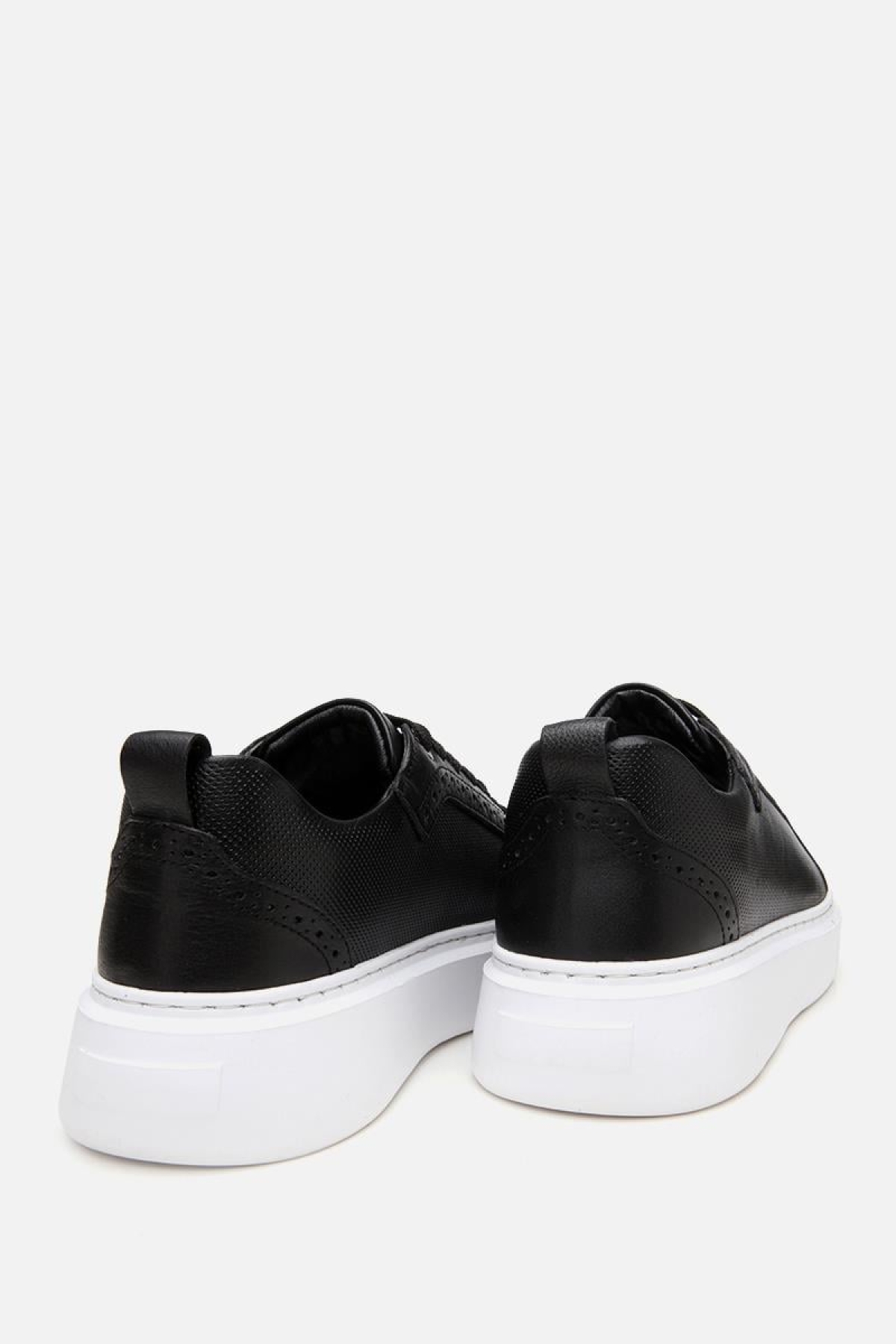 Erkek Deri Siyah Hafif Tabanlı Spor Ayakkabı - Görsel 8