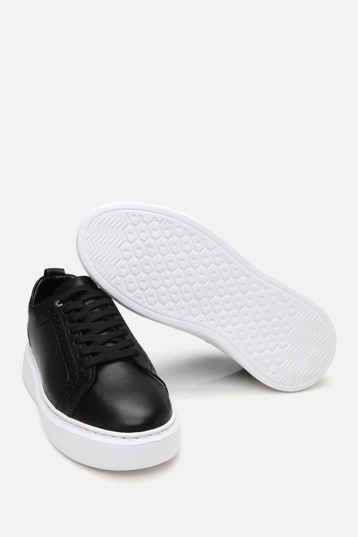 Erkek Deri Siyah Hafif Tabanlı Spor Ayakkabı - Görsel 9