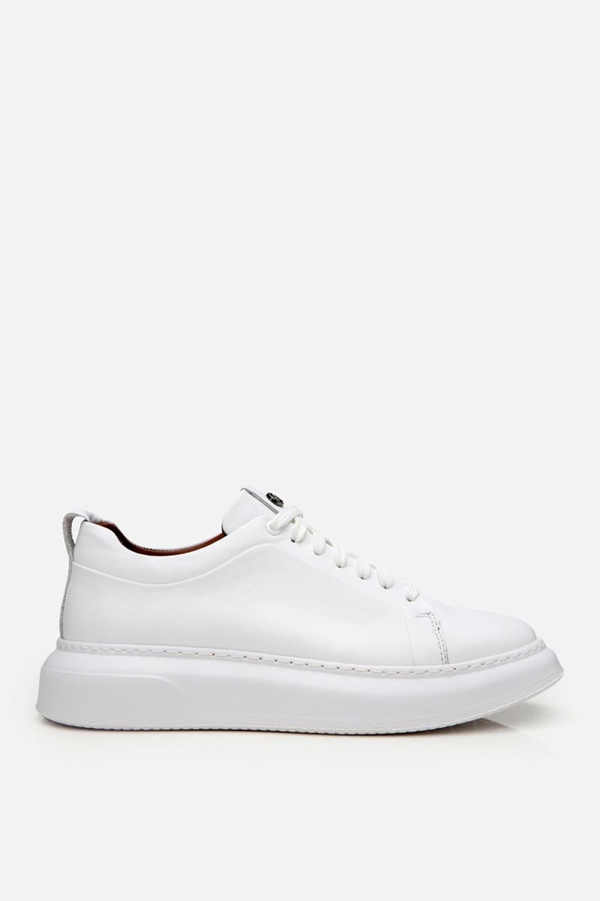 Erkek Deri Beyaz Hafif Tabanlı Spor Ayakkabı - Görsel 2