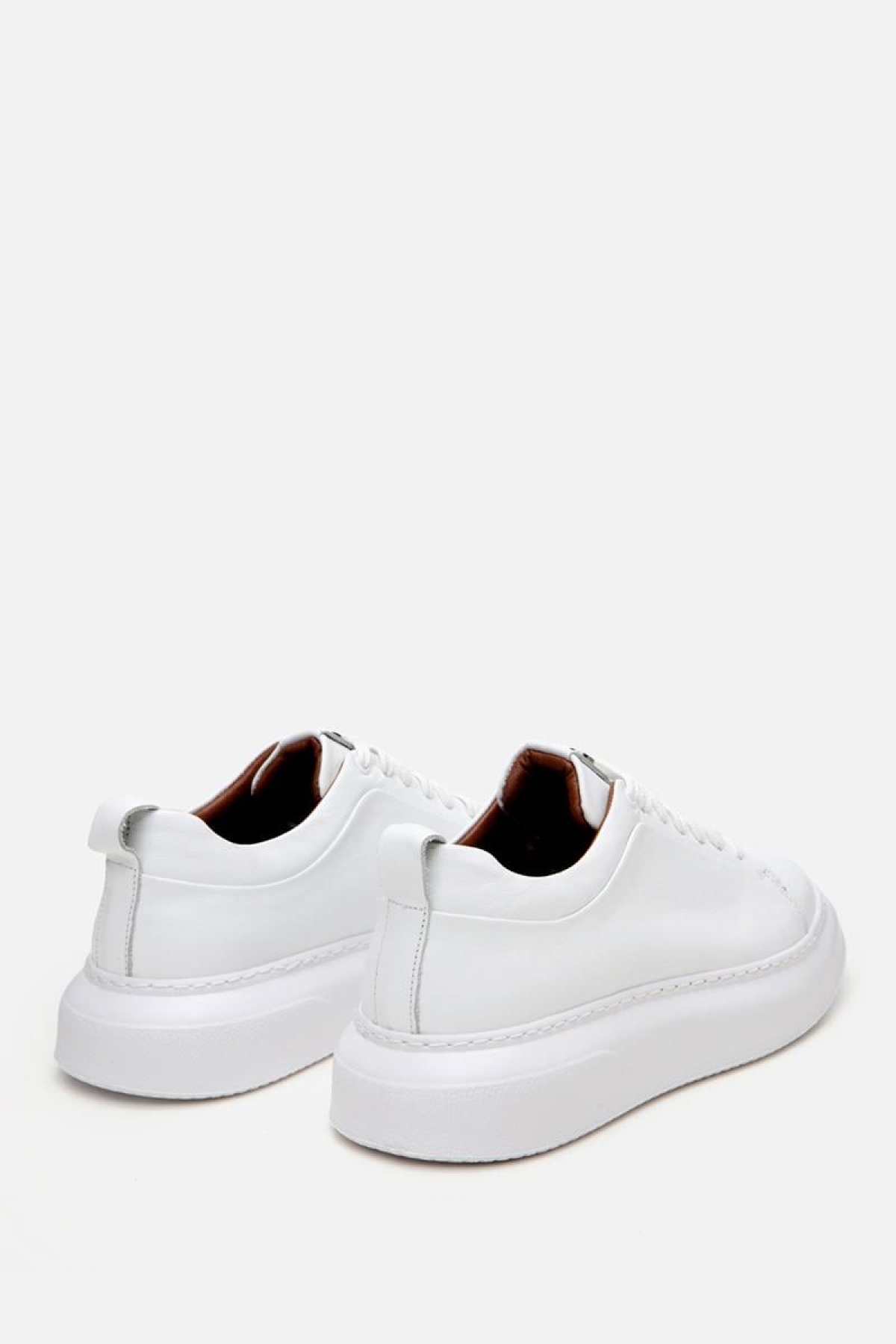 Erkek Deri Beyaz Hafif Tabanlı Spor Ayakkabı - Görsel 6