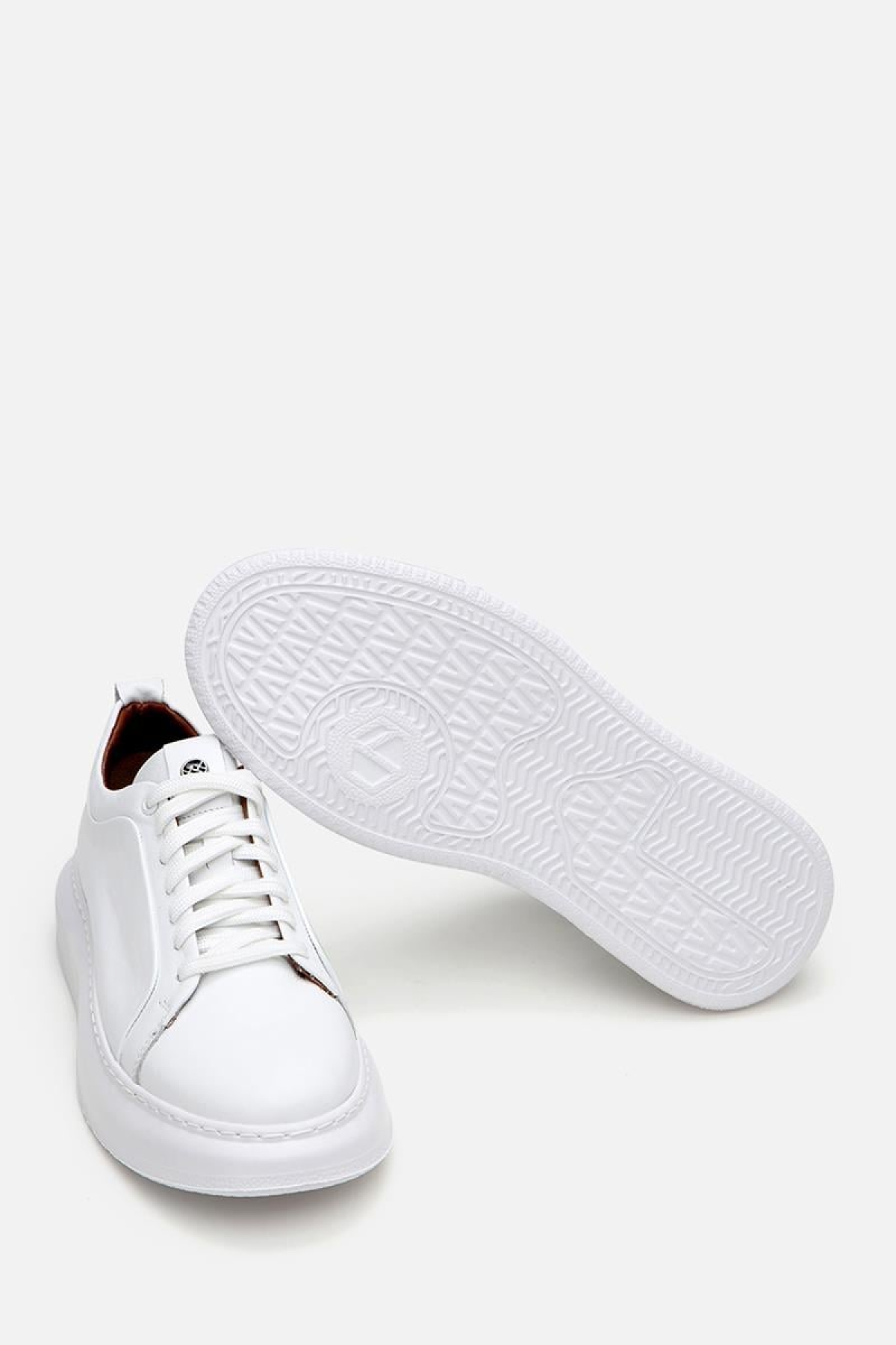 Erkek Deri Beyaz Hafif Tabanlı Spor Ayakkabı - Görsel 7