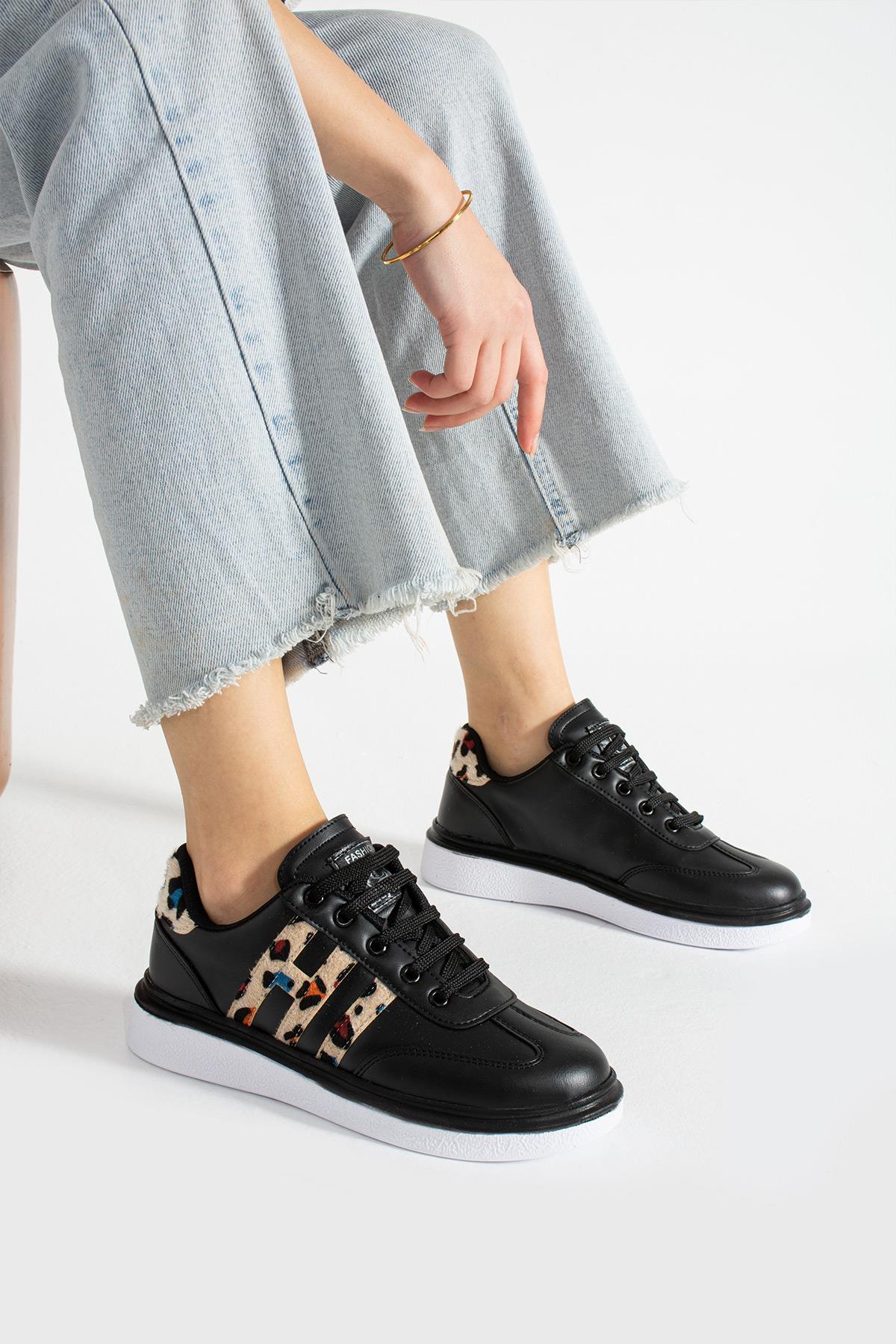 Kadın Leopar Desenli Ortopedik Günlük Spor Ayakkabısı - Görsel 2