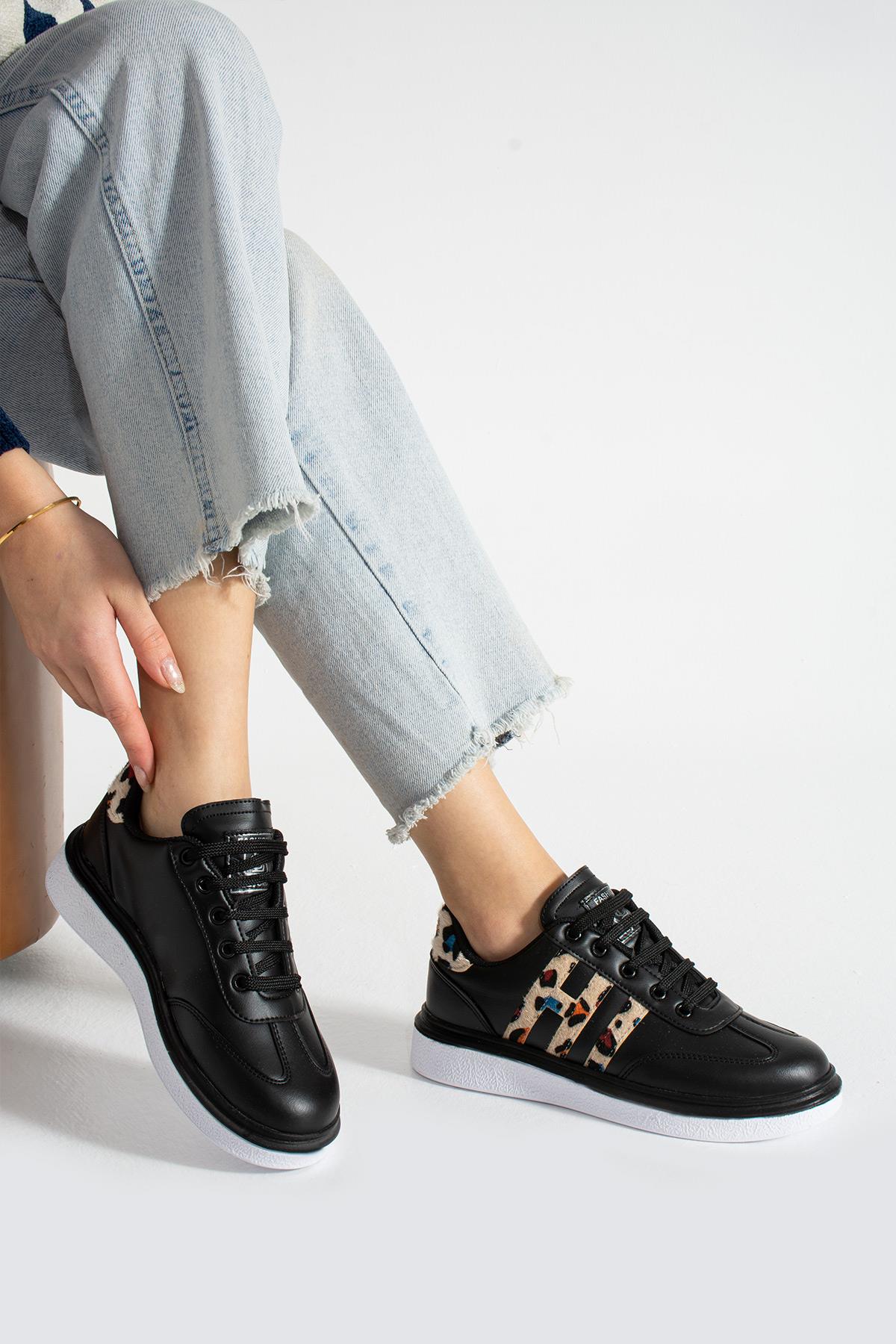 Kadın Leopar Desenli Ortopedik Günlük Spor Ayakkabısı - Görsel 3