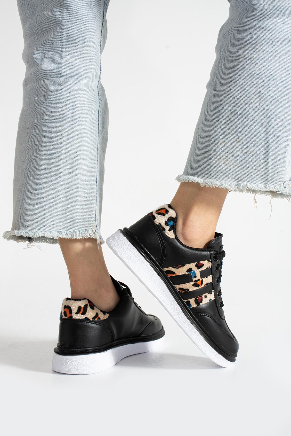 Kadın Leopar Desenli Ortopedik Günlük Spor Ayakkabısı - Görsel 4