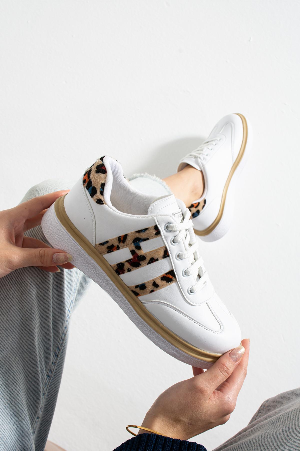 Kadın Leopar Desenli Ortopedik Günlük Spor Ayakkabısı - Görsel 2