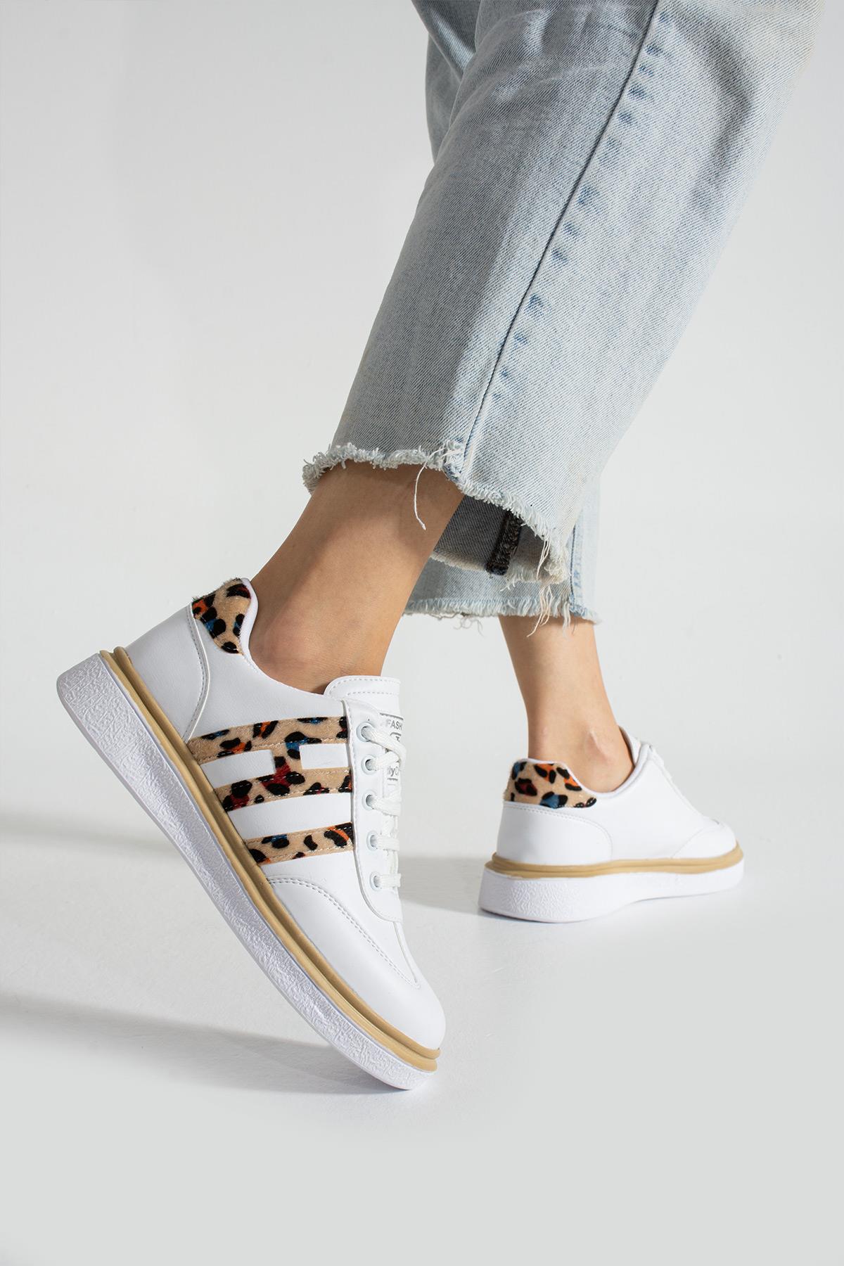 Kadın Leopar Desenli Ortopedik Günlük Spor Ayakkabısı - Görsel 4