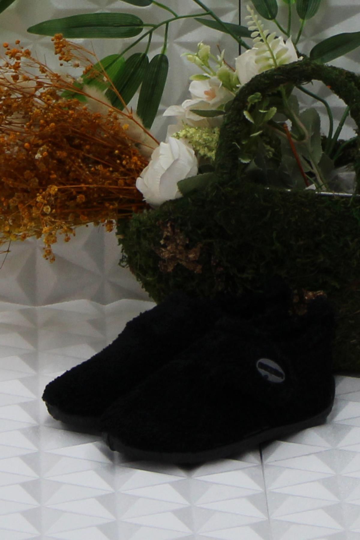 Gzr 03421 Siyah Anaokulu Kreş Ev Erkek Çocuk Panduf Ayakkabı - Görsel 4