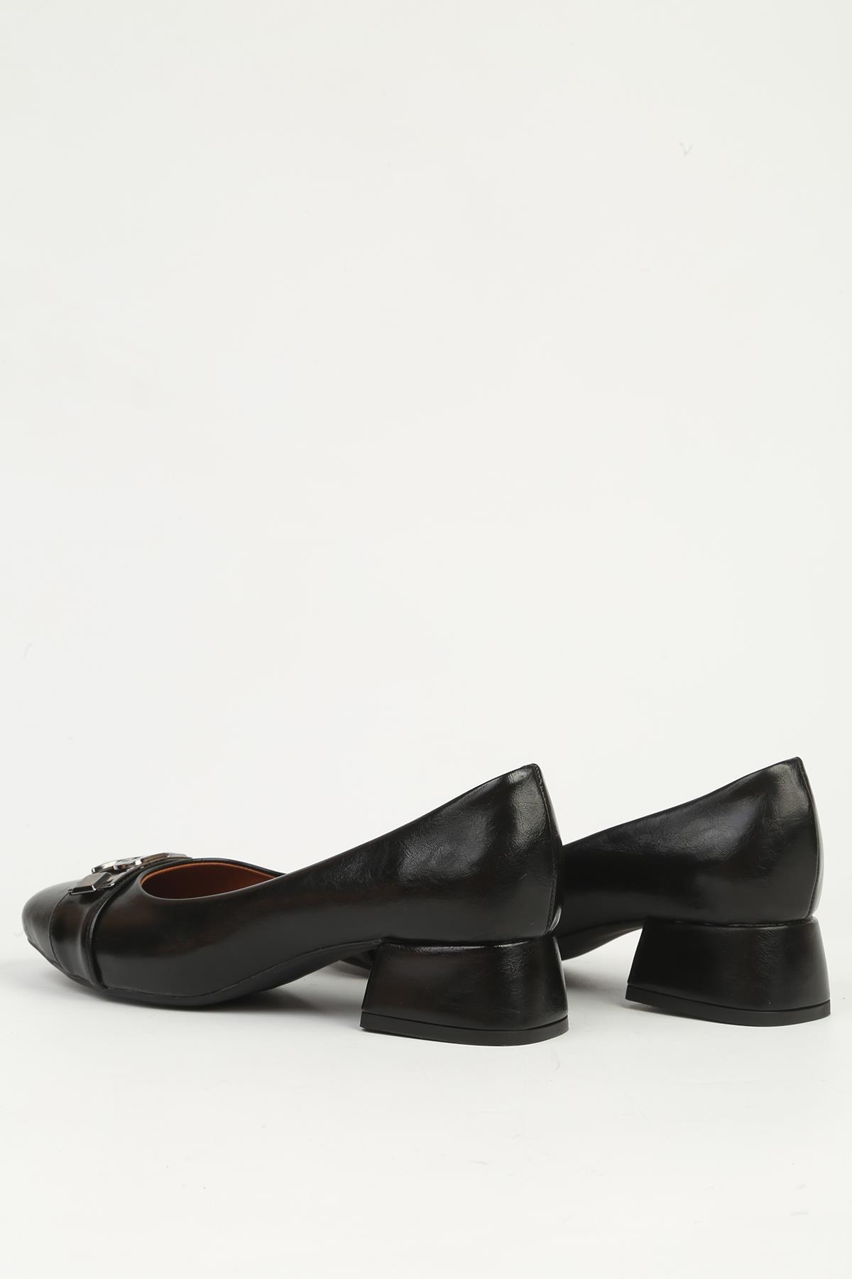 Siyah Kadın Topuklu Ayakkabı PC-55144 - Görsel 5