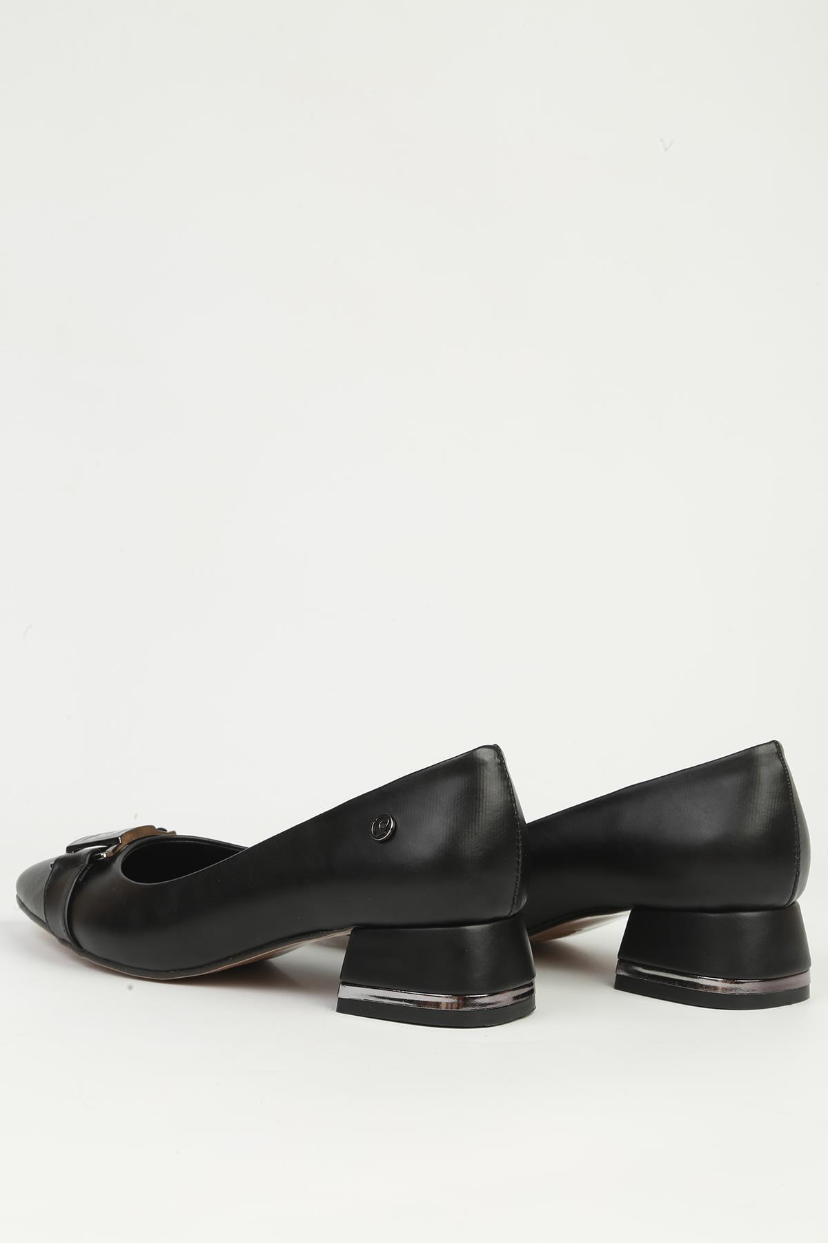 Siyah Kadın Topuklu Ayakkabı PC-55200 - Görsel 5