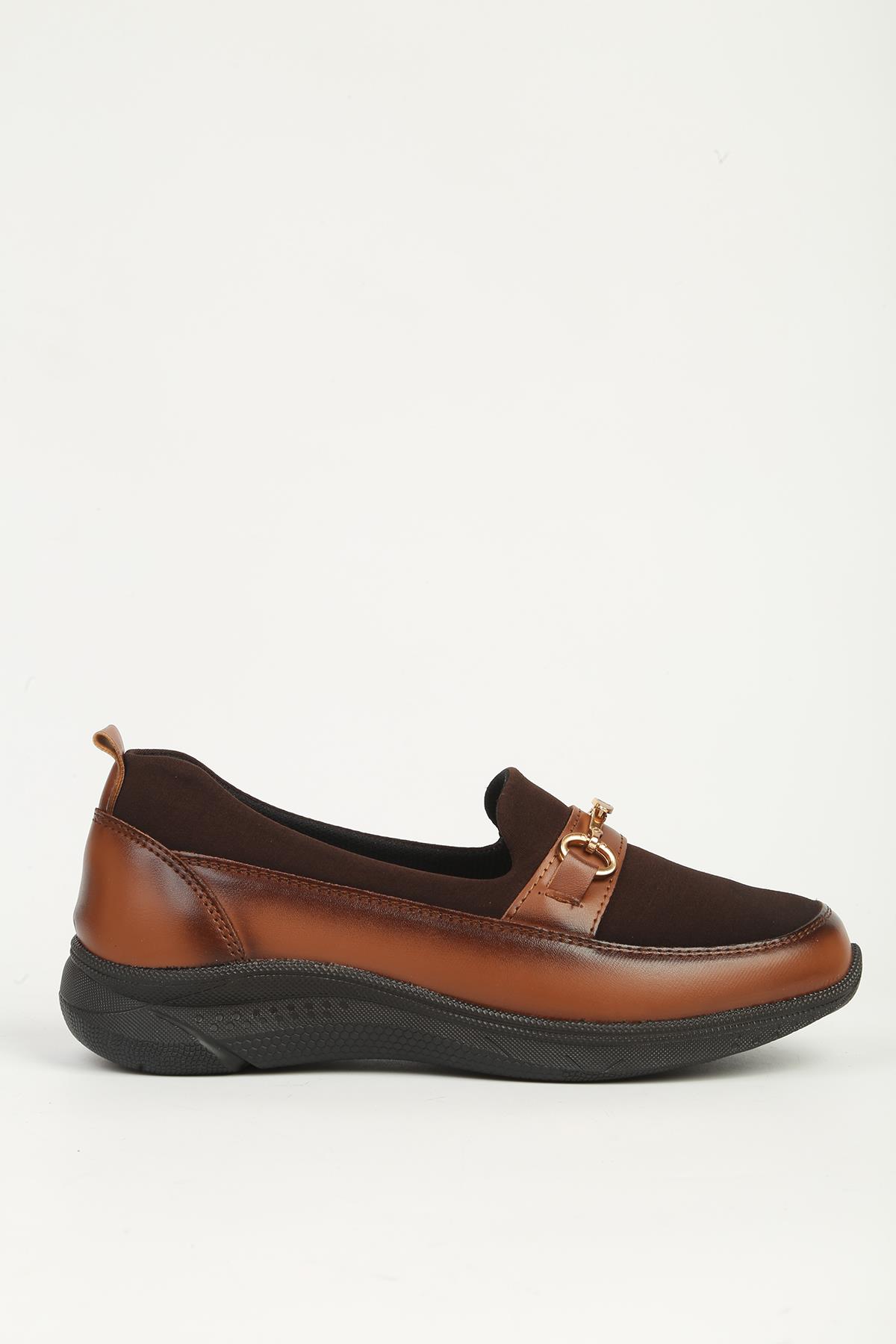 Taba Deri Kadın Spor Ayakkabı PC-55361 - Görsel 2