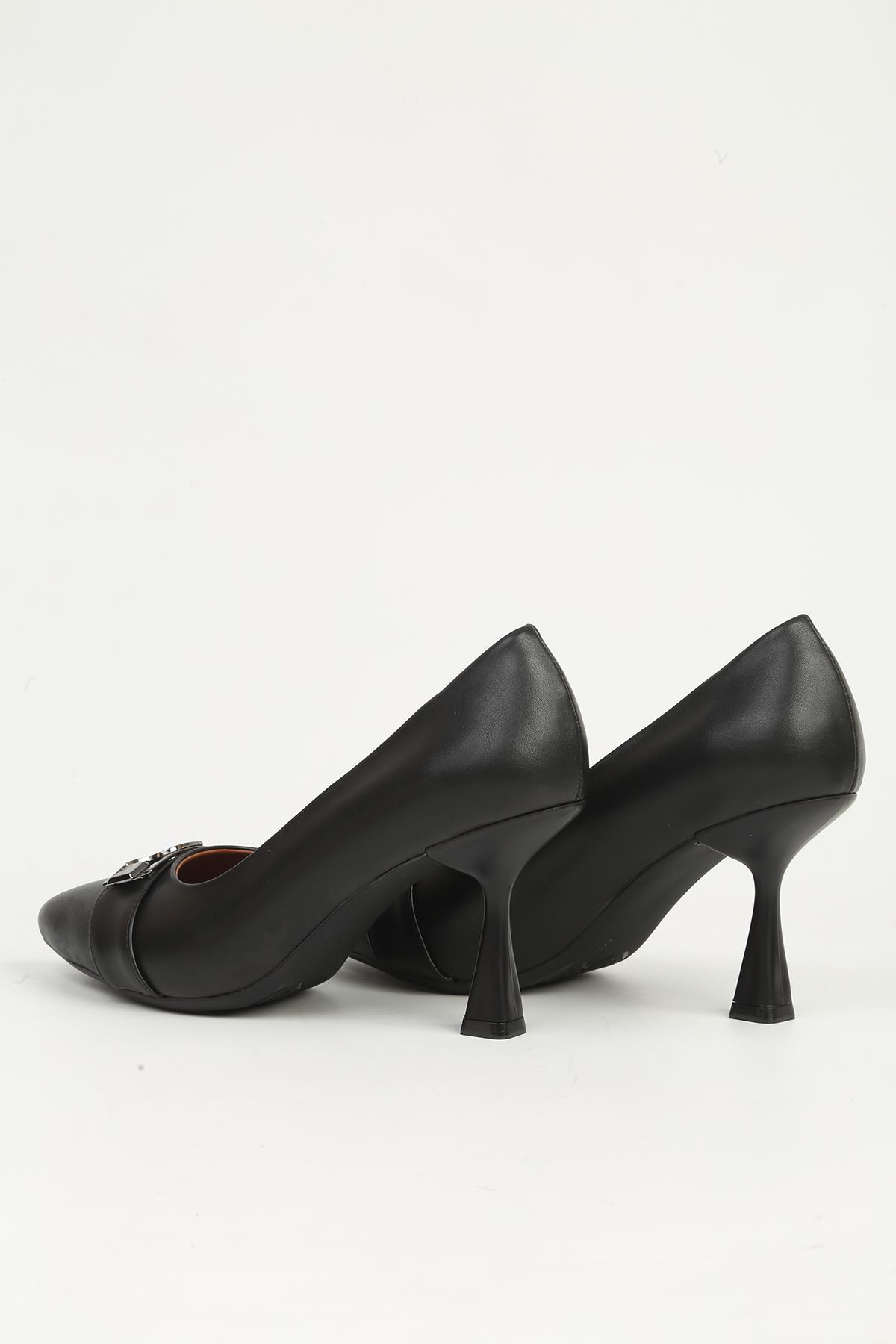 Siyah Kadın Topuklu Ayakkabı PC-55129 - Görsel 4