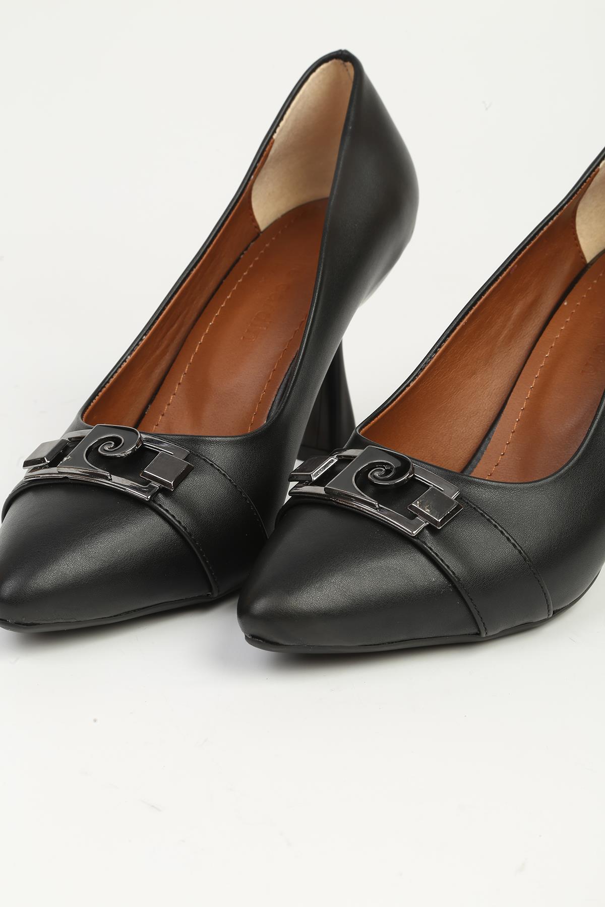 Siyah Kadın Topuklu Ayakkabı PC-55129 - Görsel 5