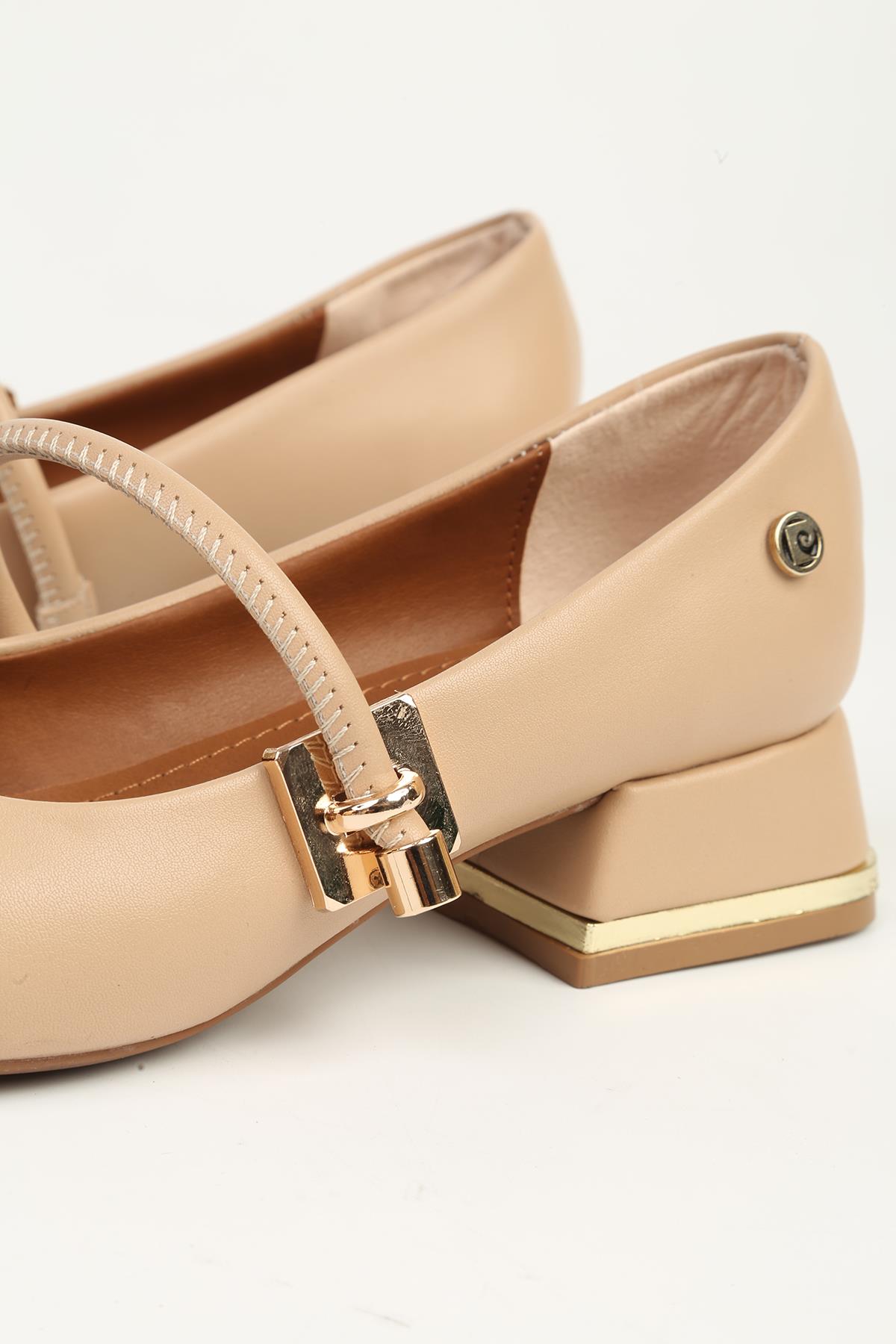 Bej Kadın Topuklu Ayakkabı PC-55119 - Görsel 5