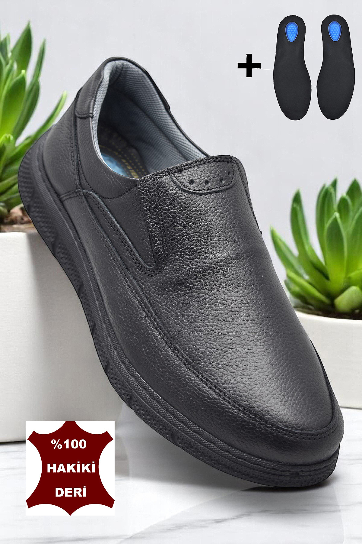 TAB202 Topuk Jelli Ortopedik Taban Hakiki Deri Erkek Ayakkabı Poli Hafif Taban - Görsel 5