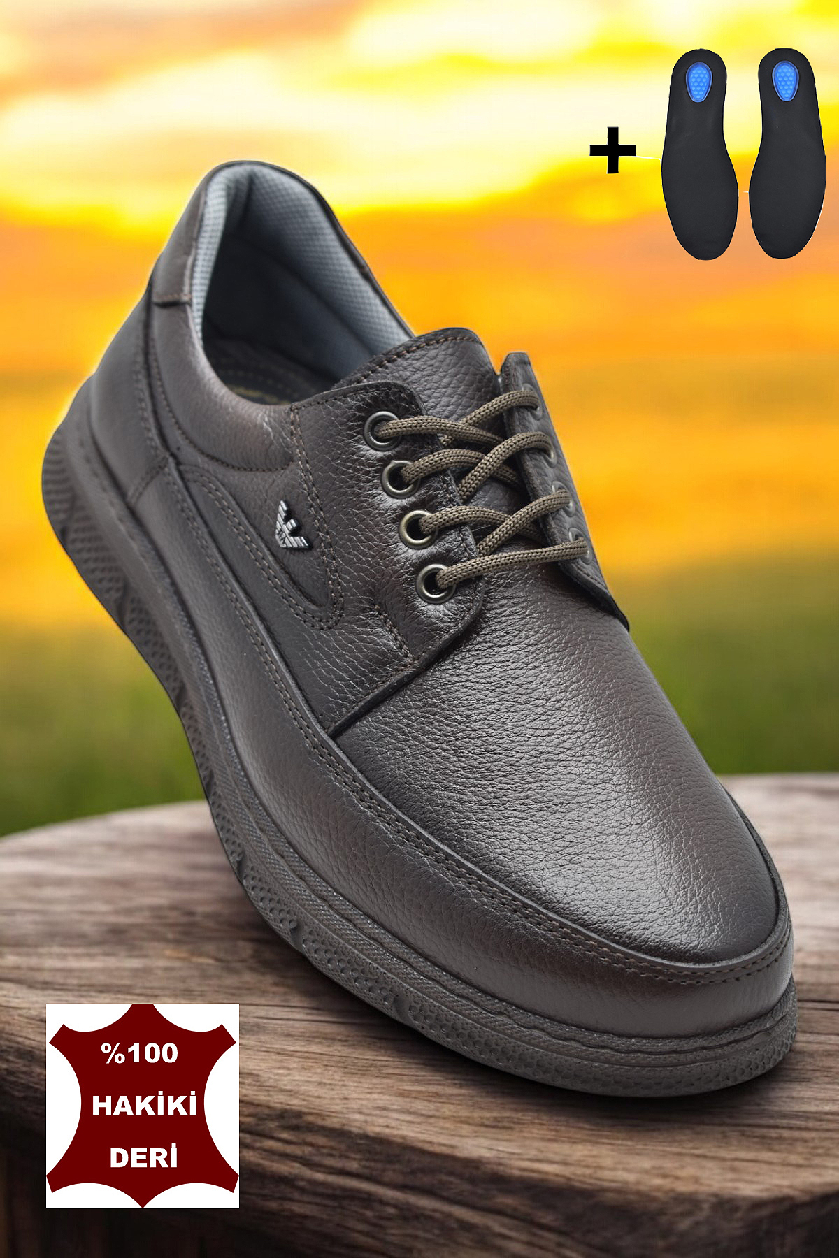 TAB202 Topuk Jelli Ortopedik Taban Hakiki Deri Erkek Ayakkabı Poli Hafif Taban - Görsel 4
