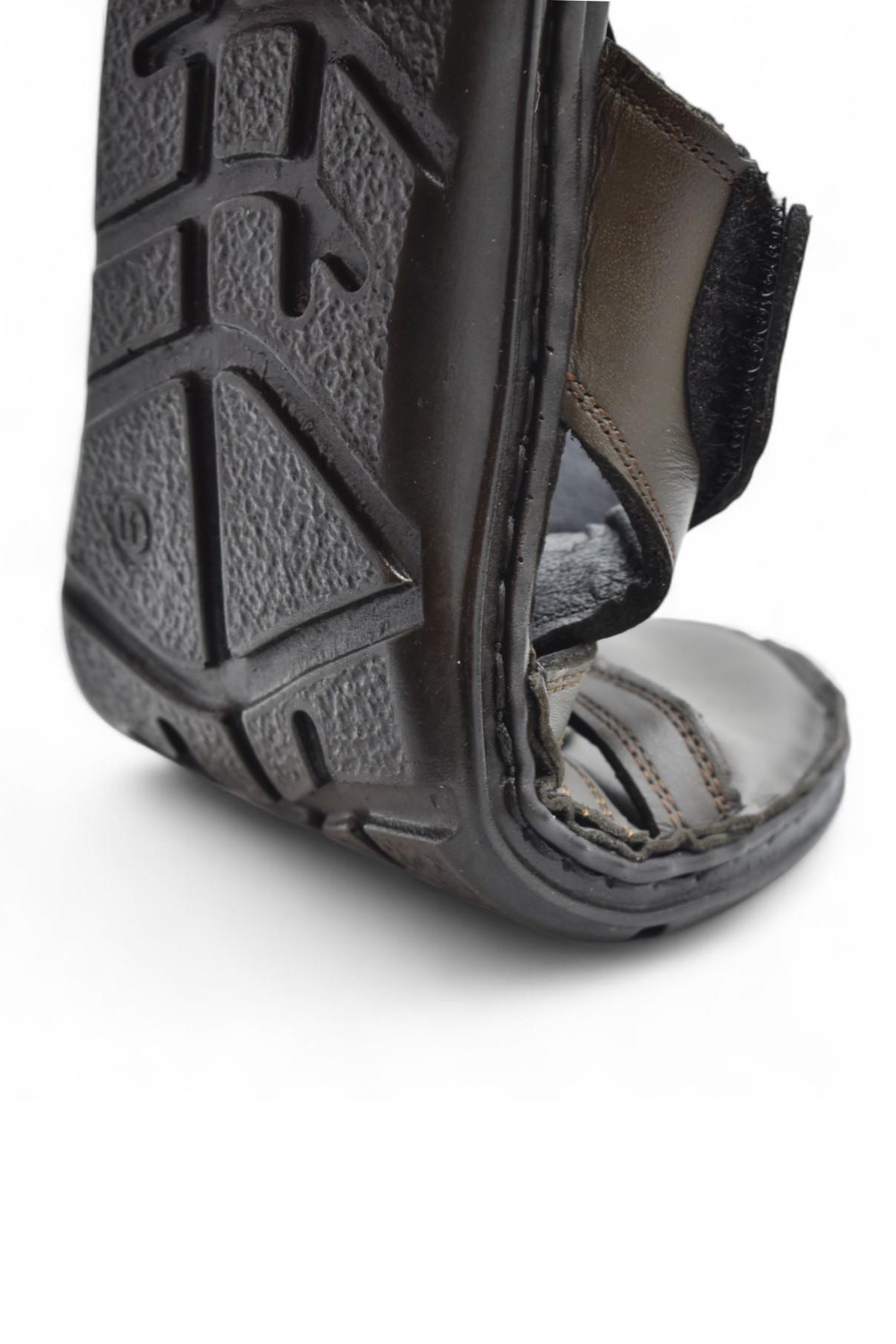 Jel Taban 057 TAM ORTOPEDİK Günlük Hakiki Deri Erkek Terlik İçi Dışı Hakiki Deri - Görsel 5