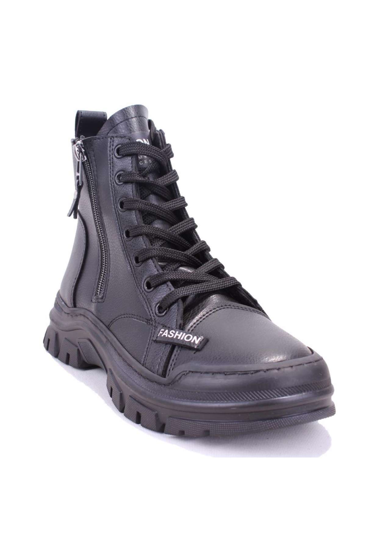 DZA07-627586 Siyah Ortopedik Günlük DüzTopuk Kadın Bot - Görsel 3