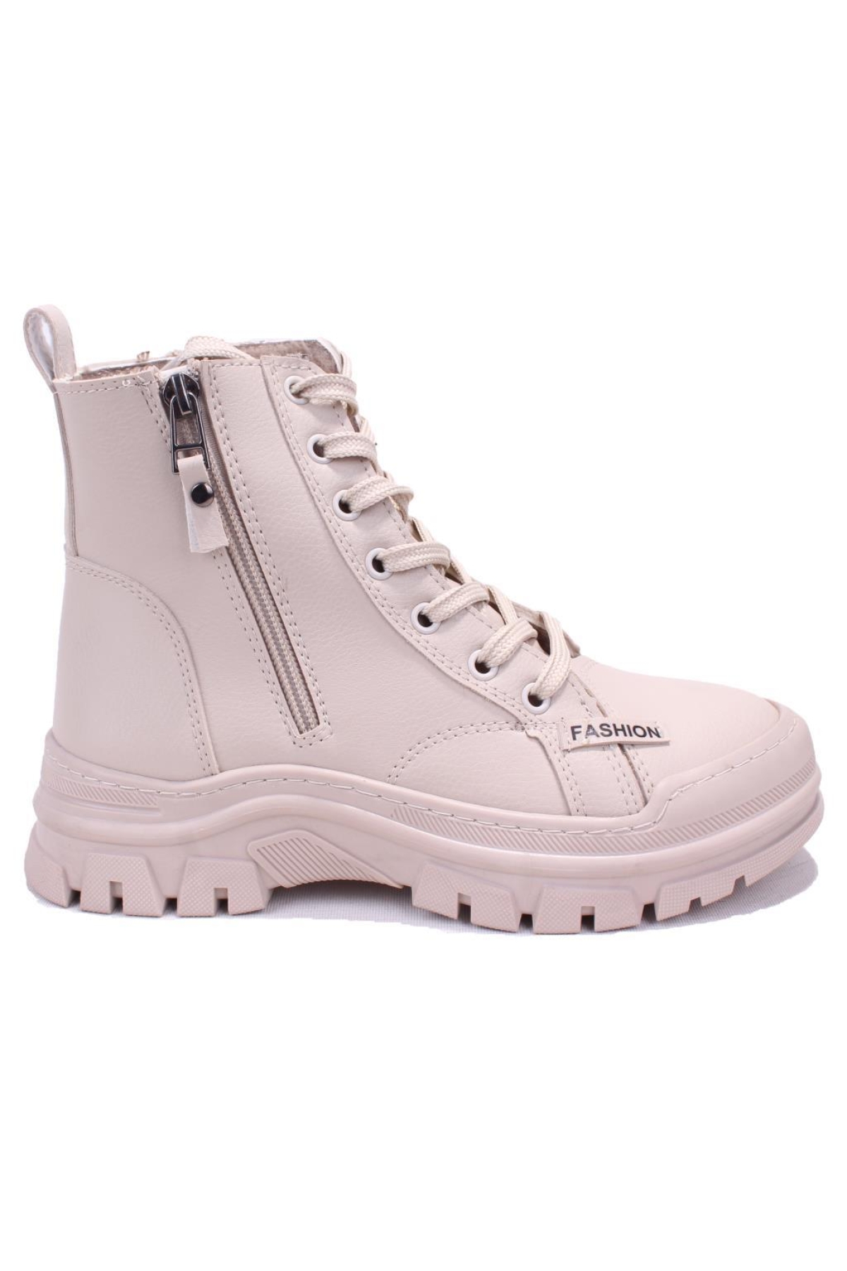 DZA07-627586 Bej Ortopedik Günlük DüzTopuk Kadın Bot - Görsel 2