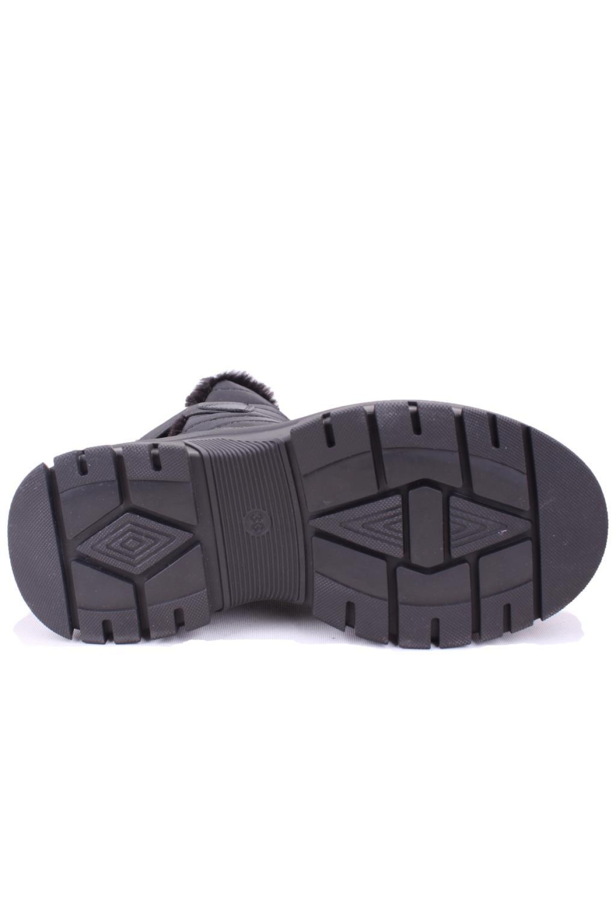 DZA07-627589 Siyah Ortopedik Günlük DüzTopuk Kadın Bot - Görsel 5