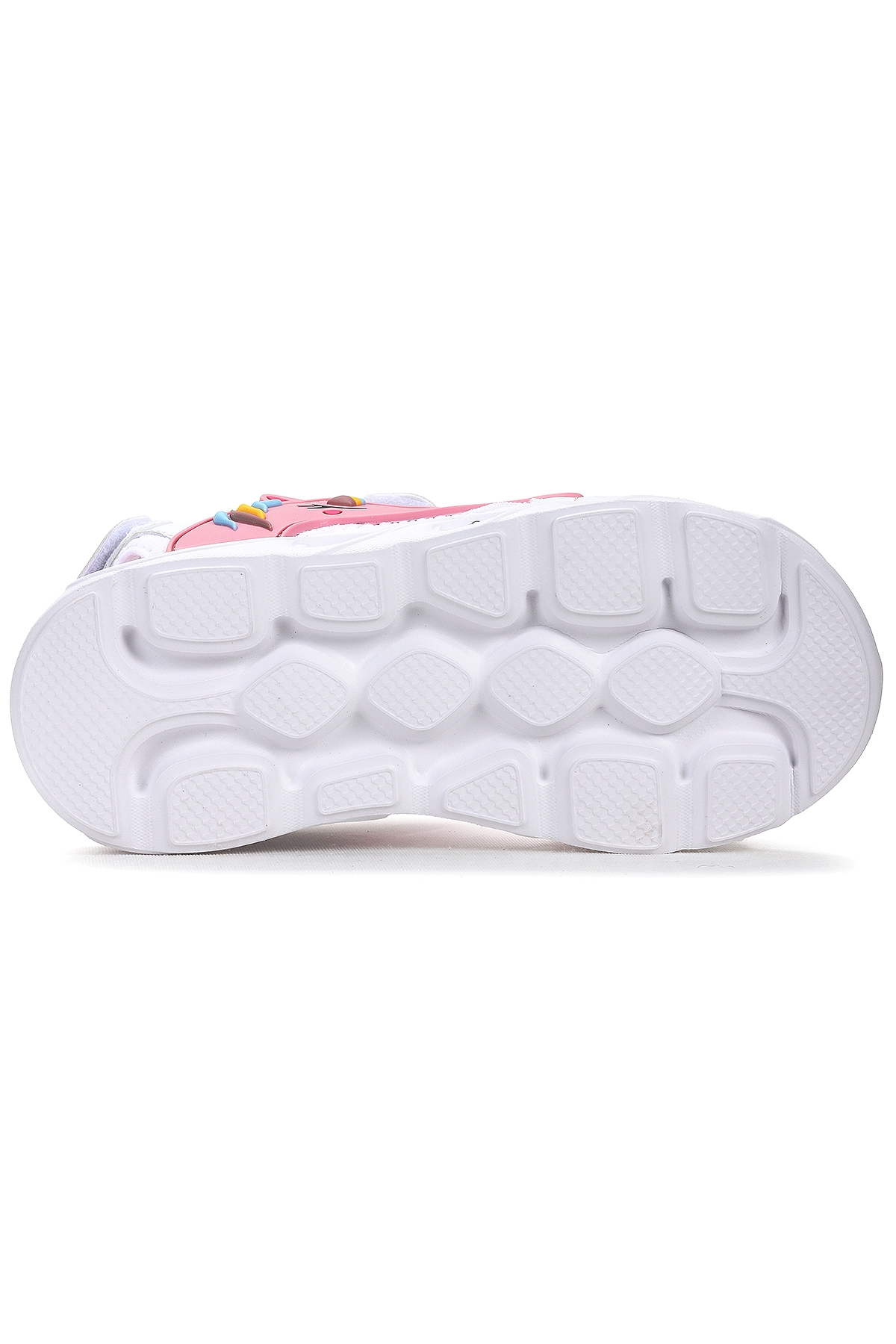 Unicorn Günlük Işıklı Cırtlı Kız Çocuk Sandalet Ayakkabı Beyaz - Pudra - Görsel 6