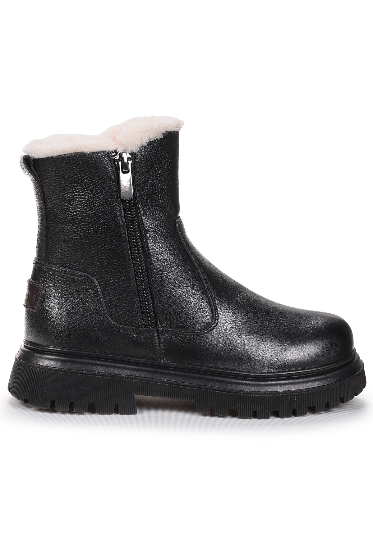 Niyu %100 Deri Fermuarlı Kız Çocuk Bot Ayakkabı Siyah - Görsel 2