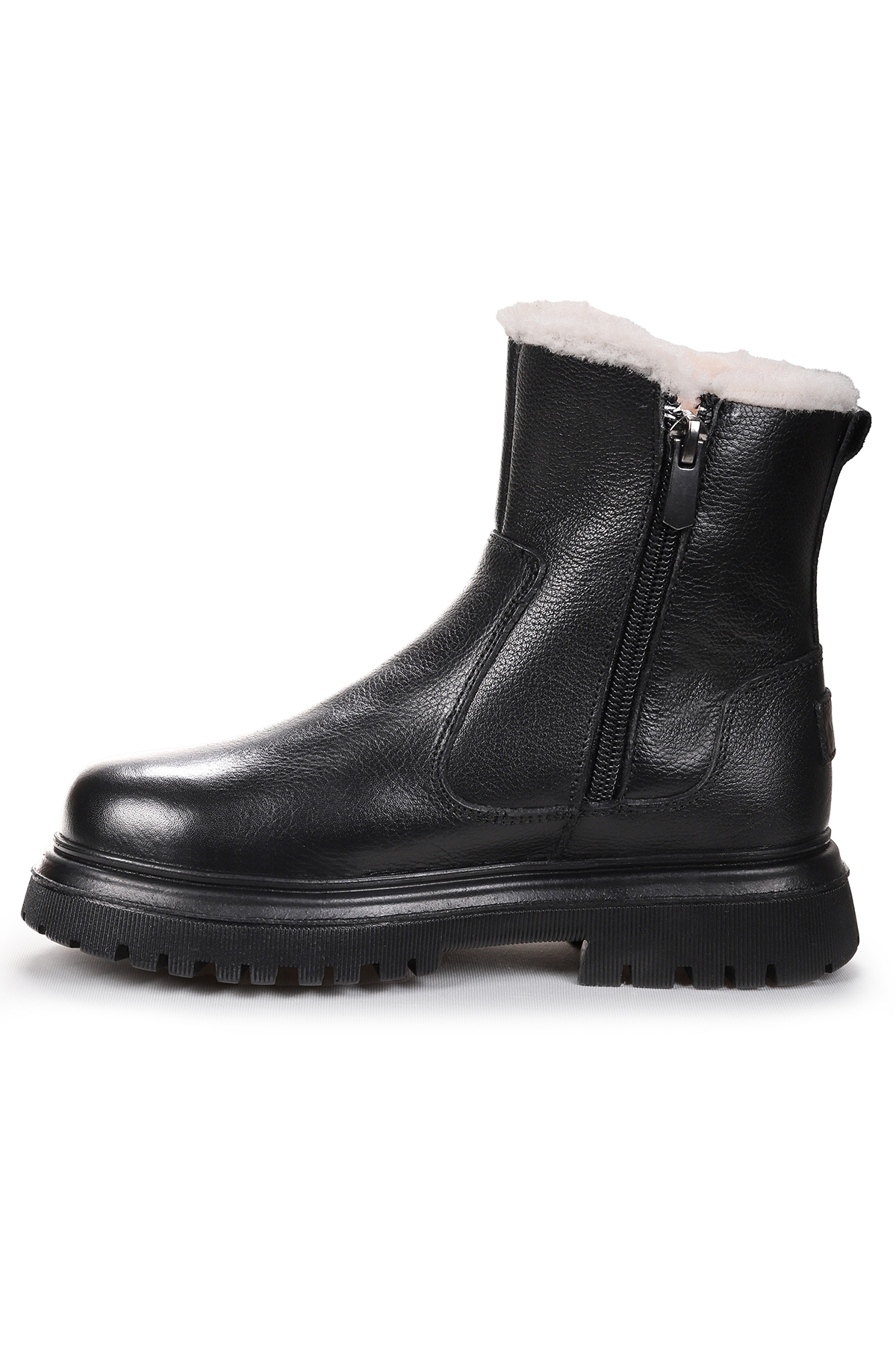 Niyu %100 Deri Fermuarlı Kız Çocuk Bot Ayakkabı Siyah - Görsel 5