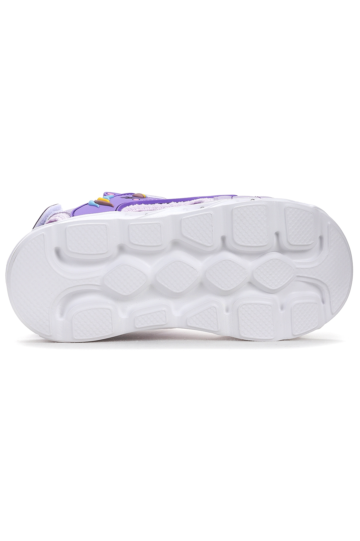 Unicorn Günlük Işıklı Cırtlı Kız Çocuk Sandalet Ayakkabı Lila - Görsel 6