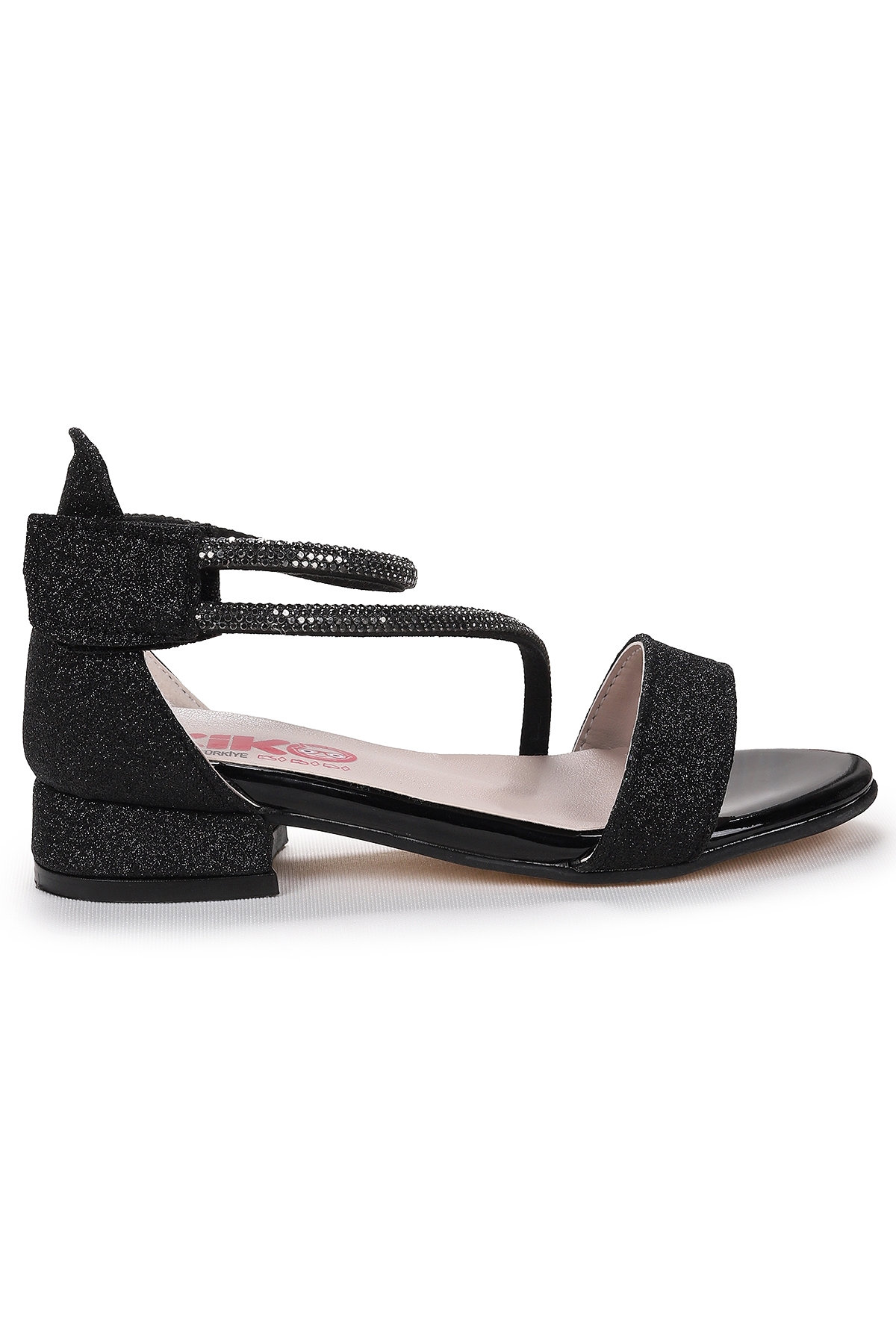 Yada Kum Simli Kız Bebek 2 Cm Topuklu Sandalet Abiye Ayakkabı Siyah - Görsel 2
