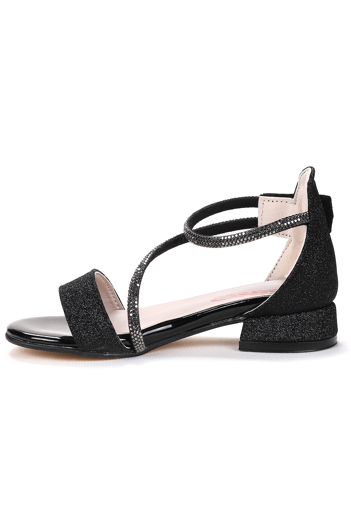 Yada Kum Simli Kız Bebek 2 Cm Topuklu Sandalet Abiye Ayakkabı Siyah - Görsel 5