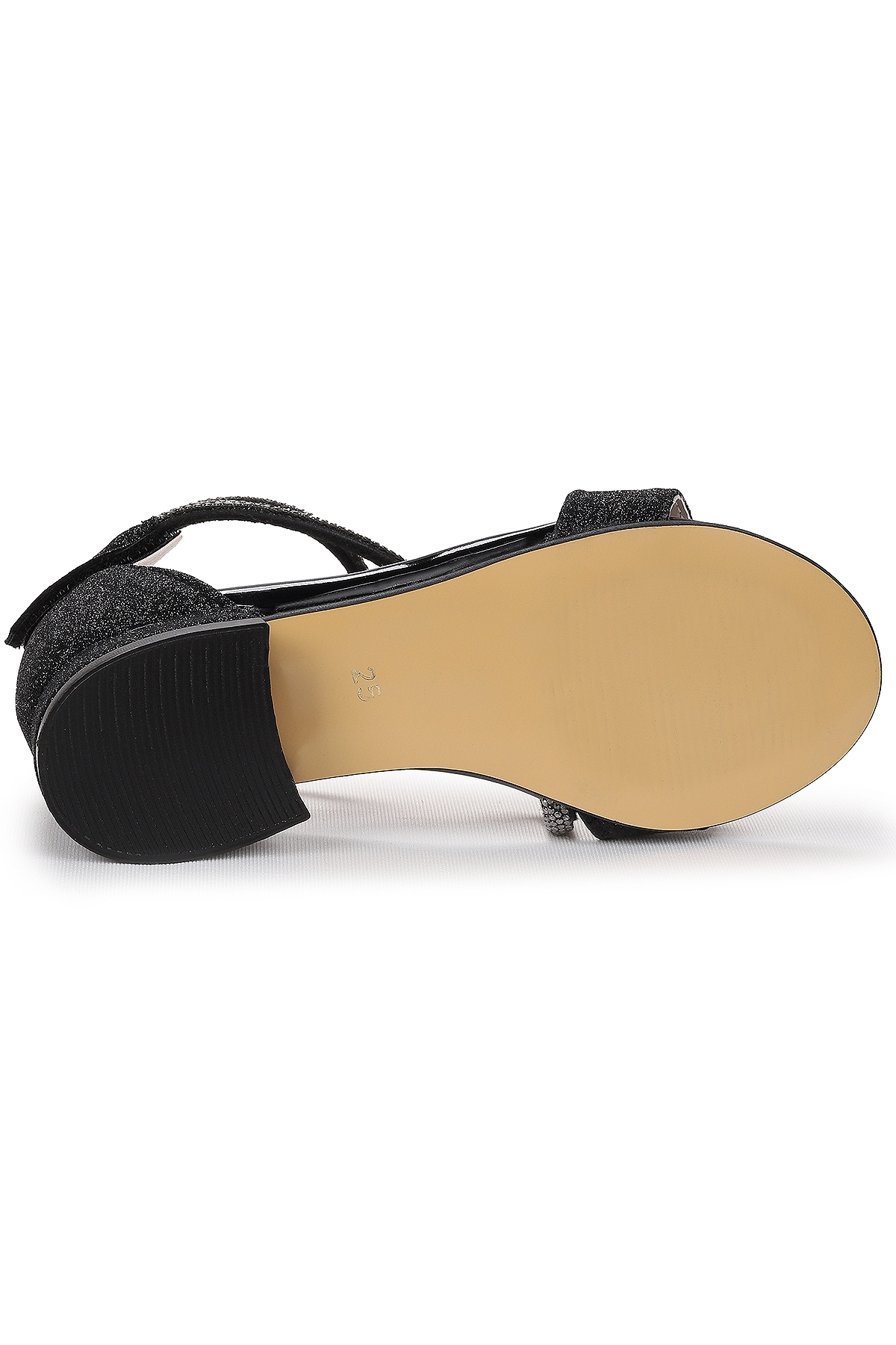 Yada Kum Simli Kız Bebek 2 Cm Topuklu Sandalet Abiye Ayakkabı Siyah - Görsel 6