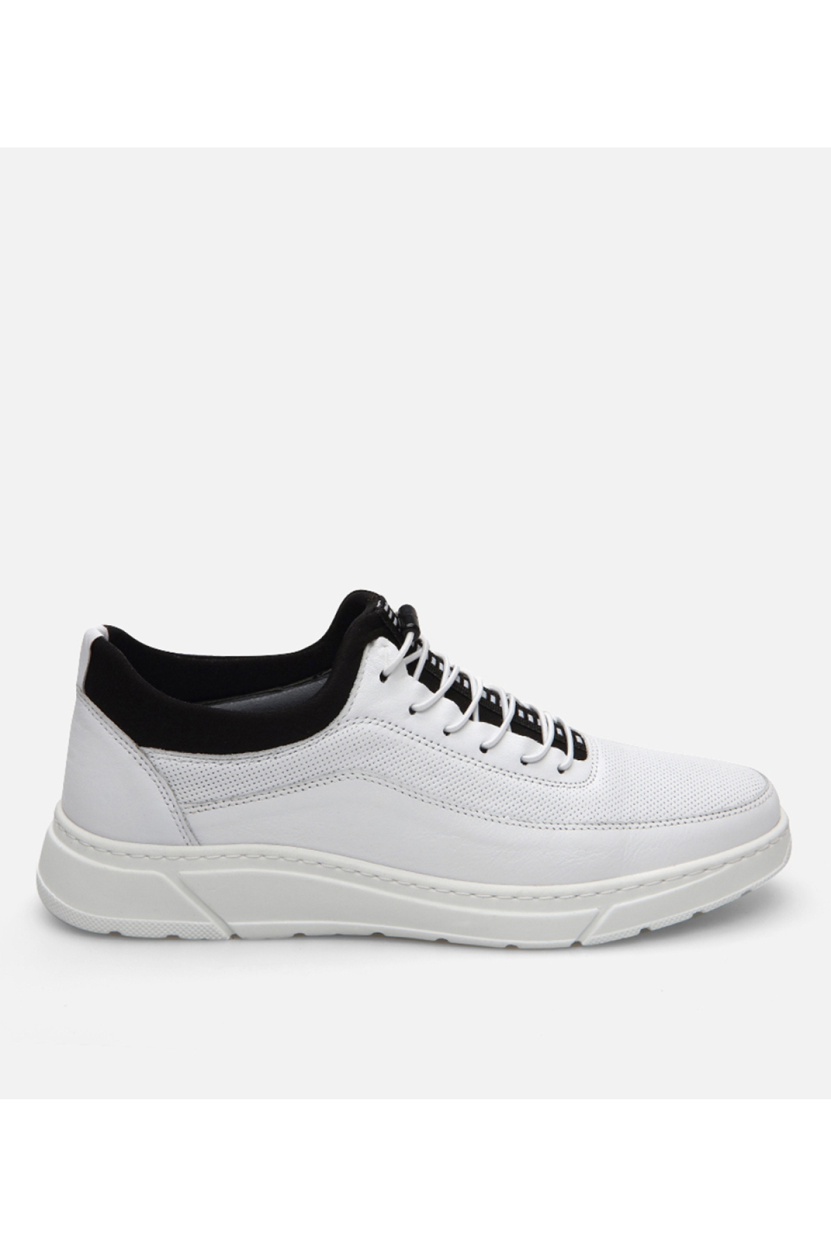Erkek Deri Beyaz Spor Ayakkabı - Görsel 2