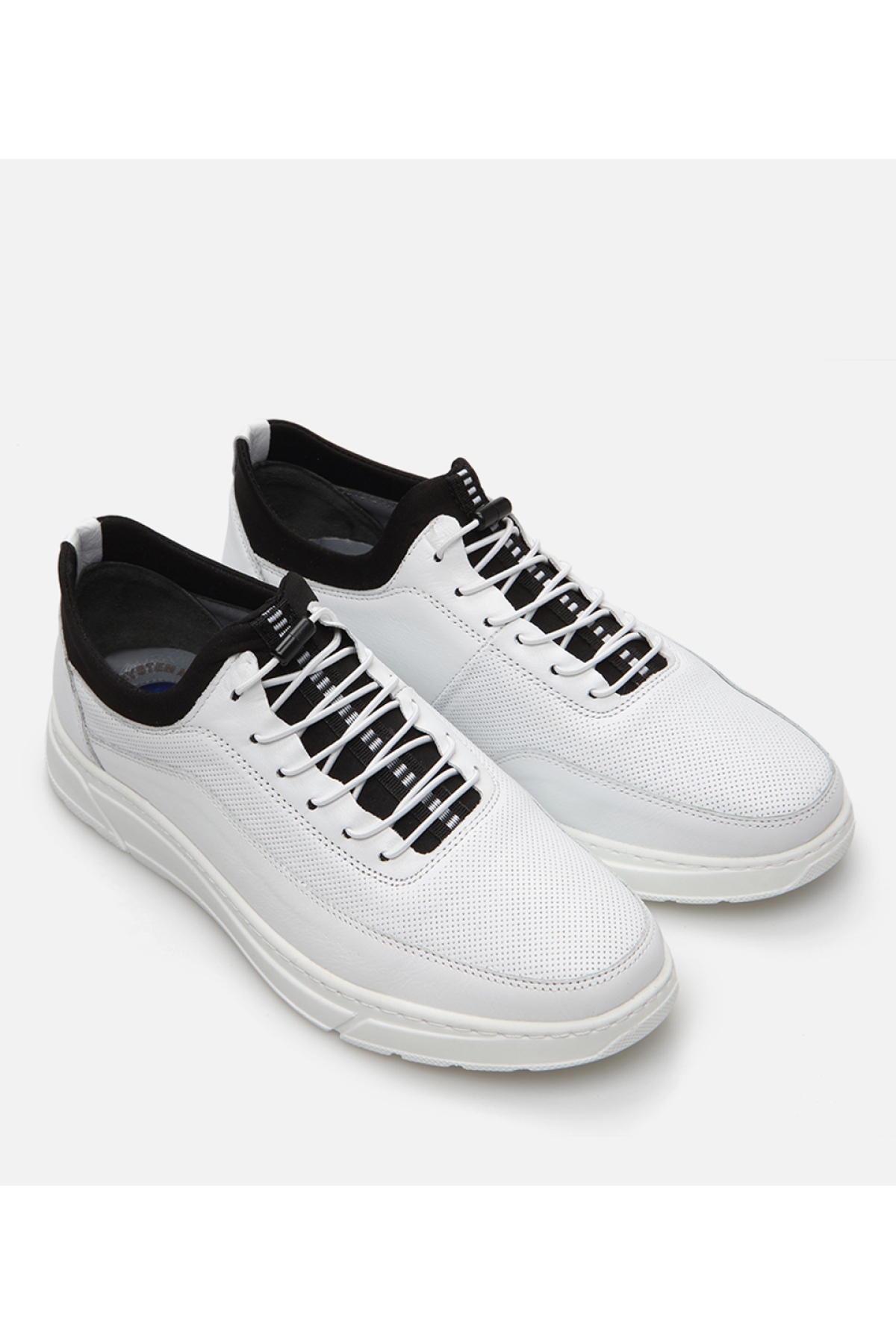 Erkek Deri Beyaz Spor Ayakkabı - Görsel 3