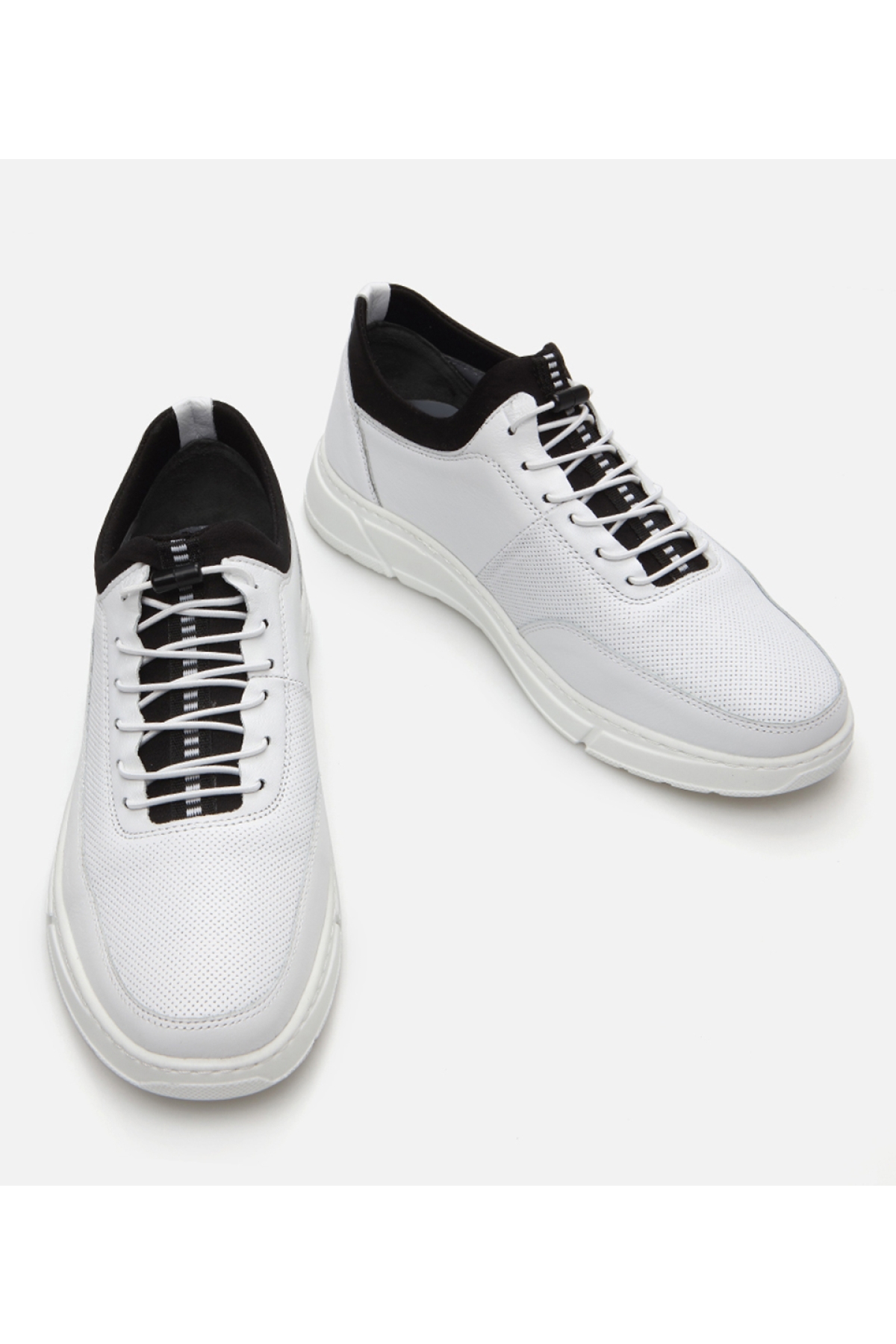 Erkek Deri Beyaz Spor Ayakkabı - Görsel 4
