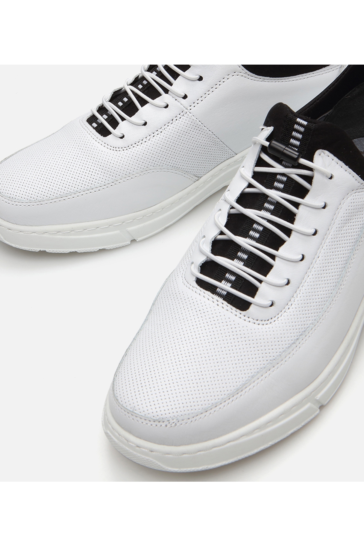 Erkek Deri Beyaz Spor Ayakkabı - Görsel 5