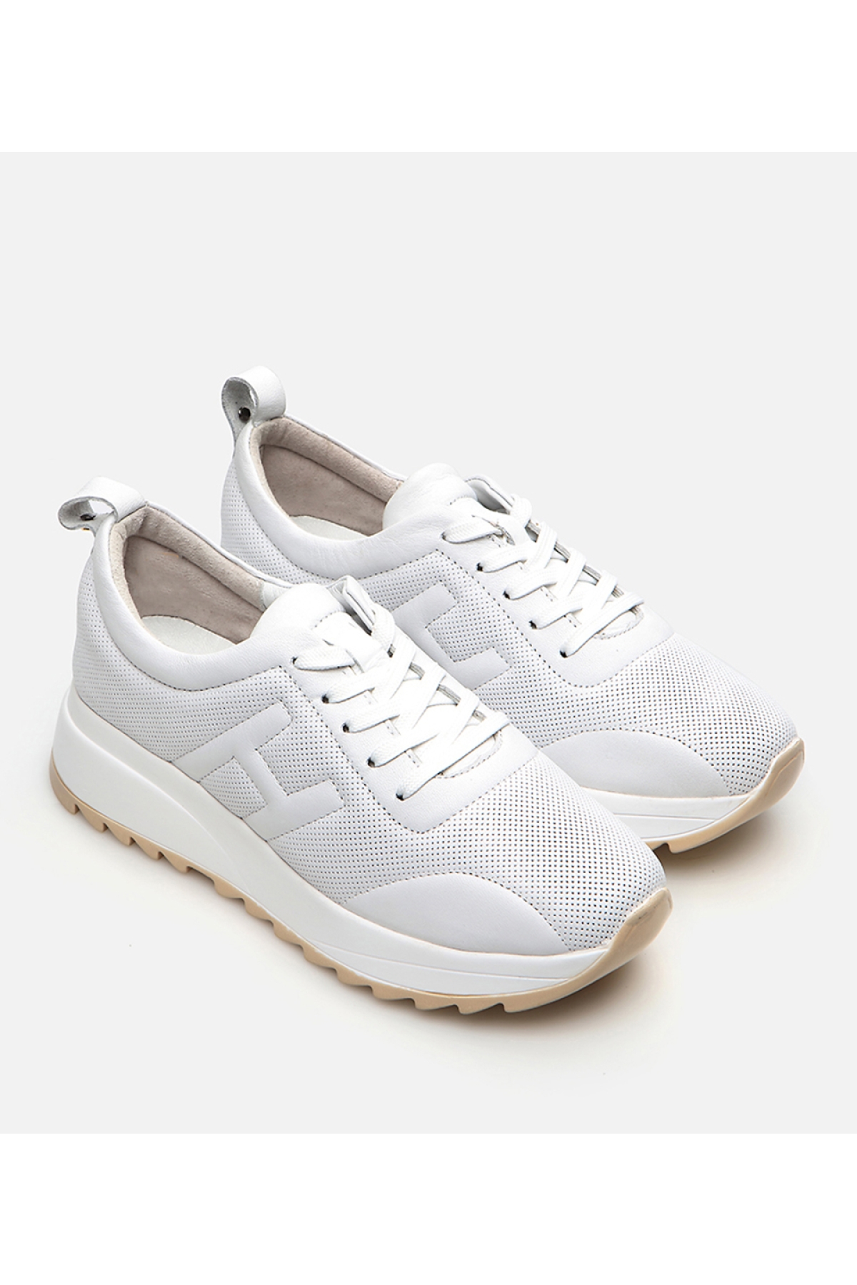 Kadın Deri Beyaz Spor Ayakkabı - Görsel 3