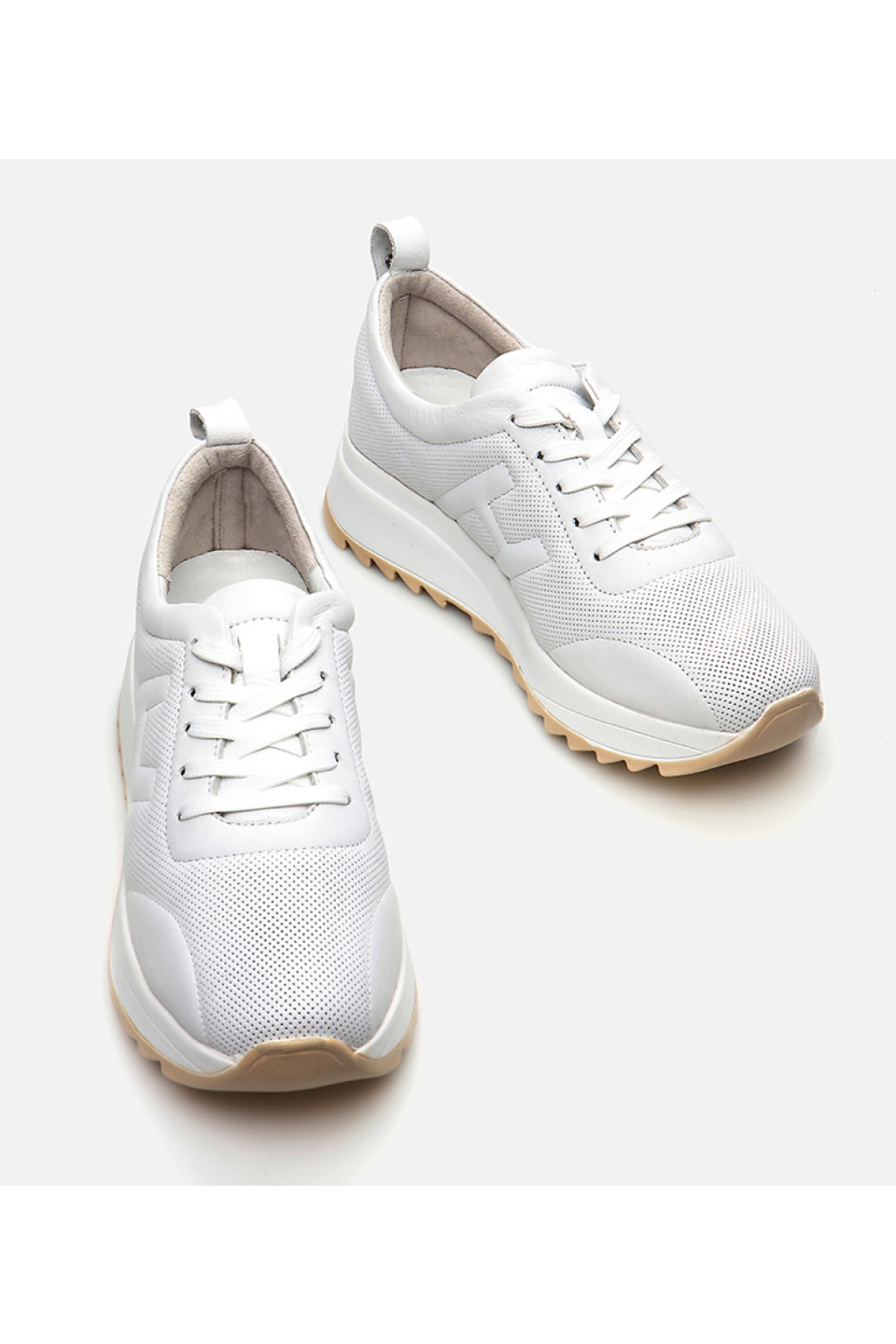 Kadın Deri Beyaz Spor Ayakkabı - Görsel 4