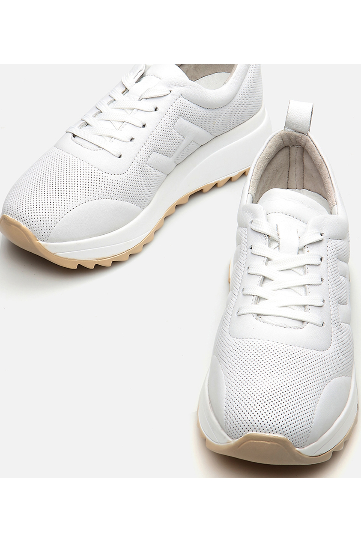Kadın Deri Beyaz Spor Ayakkabı - Görsel 5