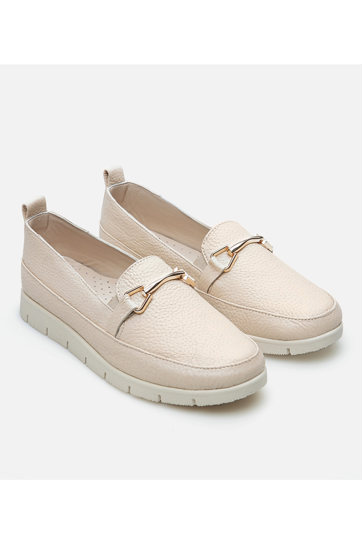 Kadın Deri Bej Loafer - Görsel 3
