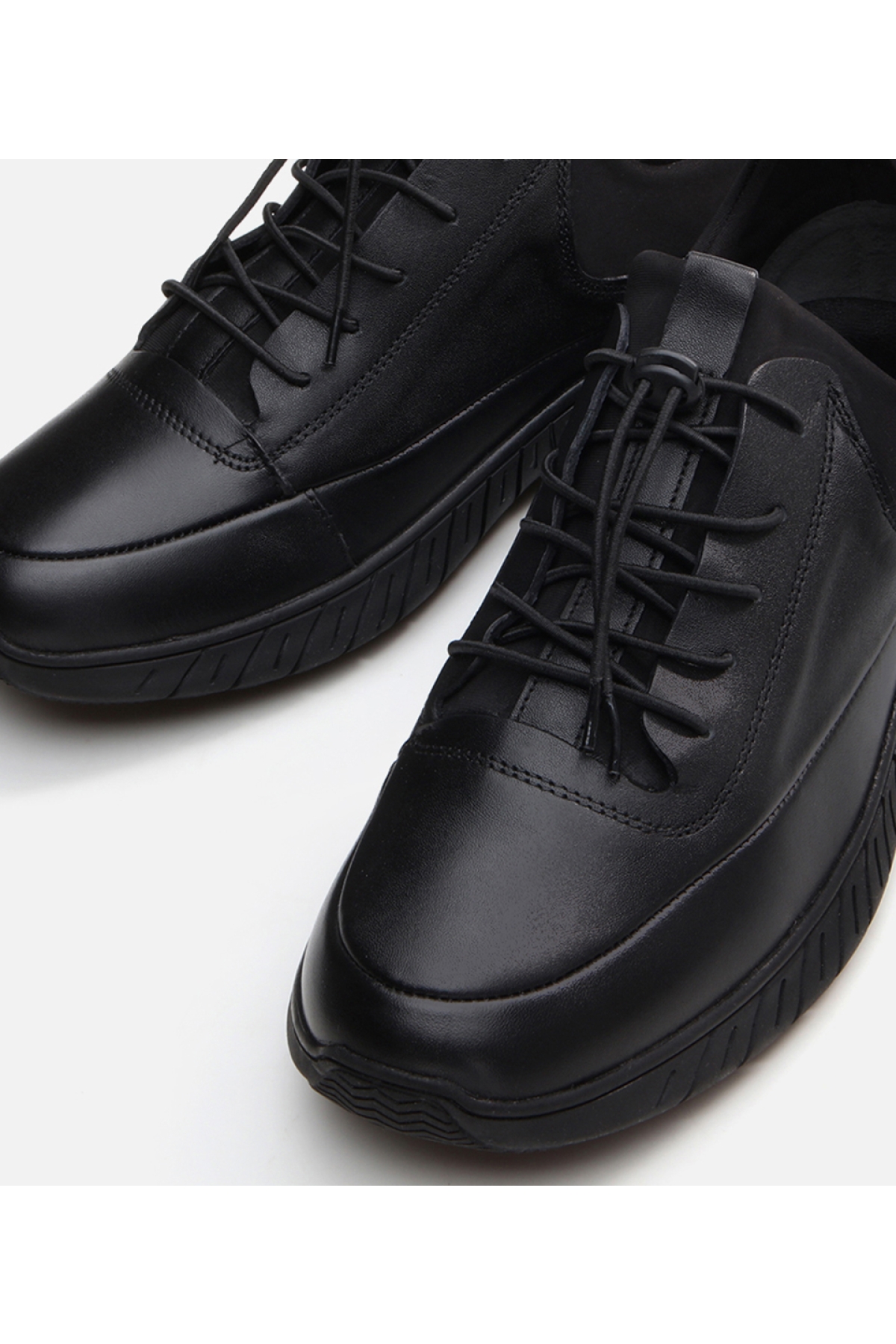 Erkek Deri Siyah Spor Ayakkabı - Görsel 5
