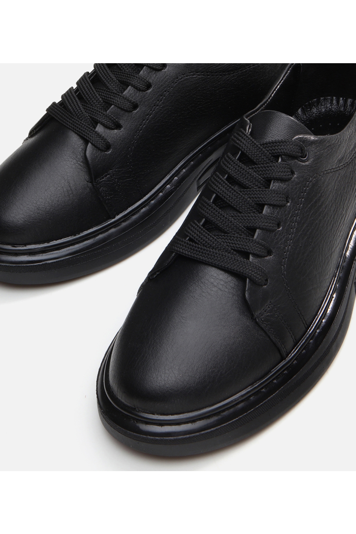 Kadın Deri Siyah Spor Ayakkabı - Görsel 5