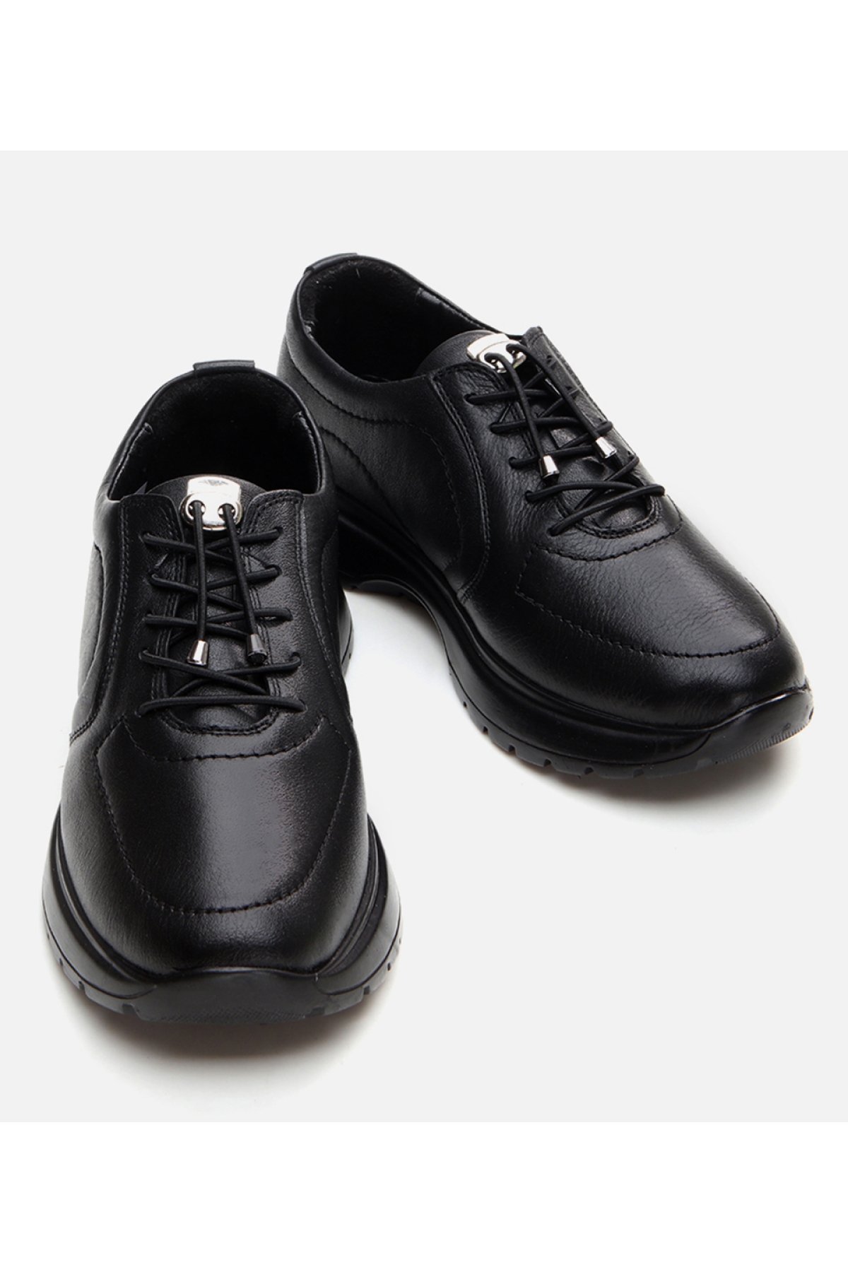 Kadın Deri Siyah Spor Ayakkabı - Görsel 4