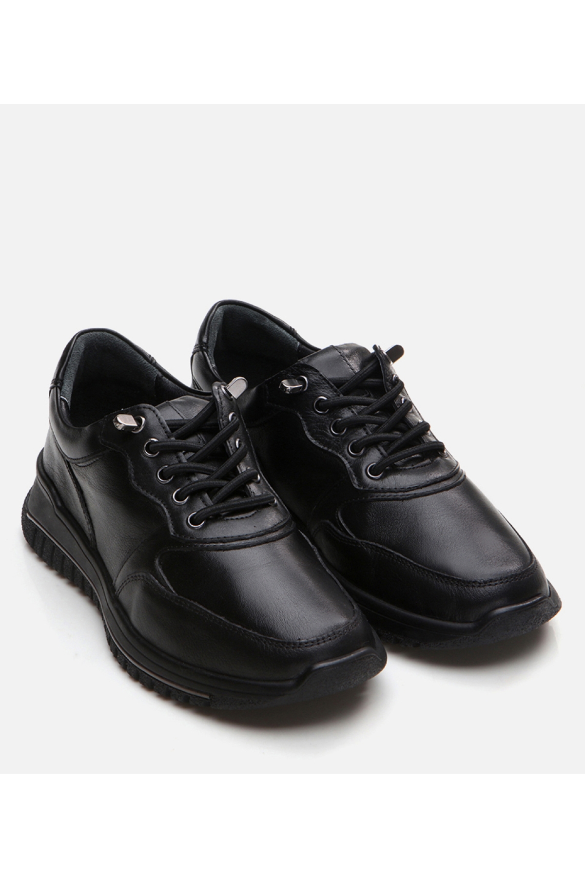 Kadın Deri Siyah Spor Ayakkabı - Görsel 3