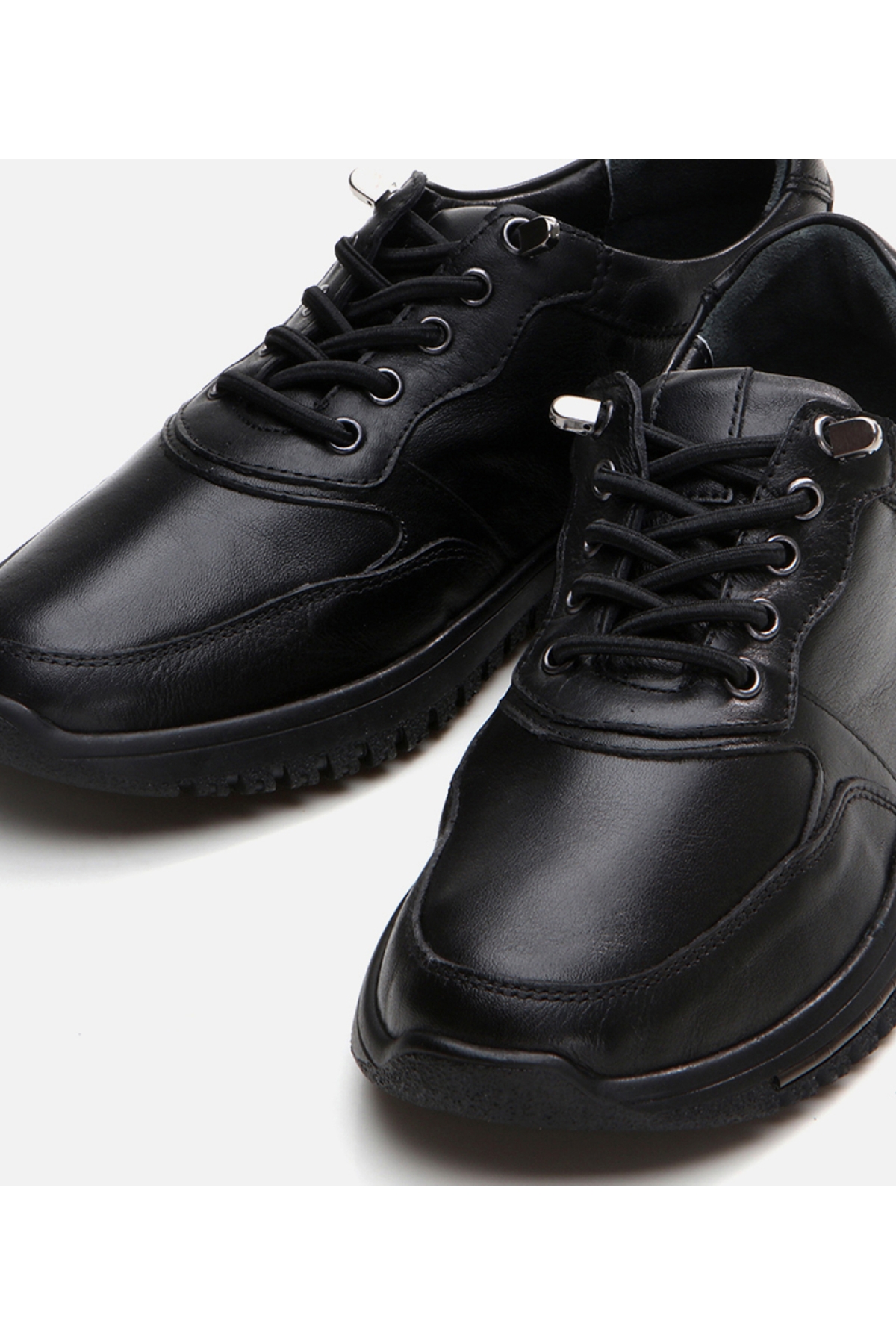 Kadın Deri Siyah Spor Ayakkabı - Görsel 5
