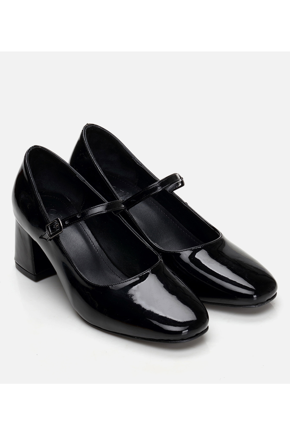 Kadın Mary Jane Siyah Kalın Topuklu Ayakkabı - Görsel 3